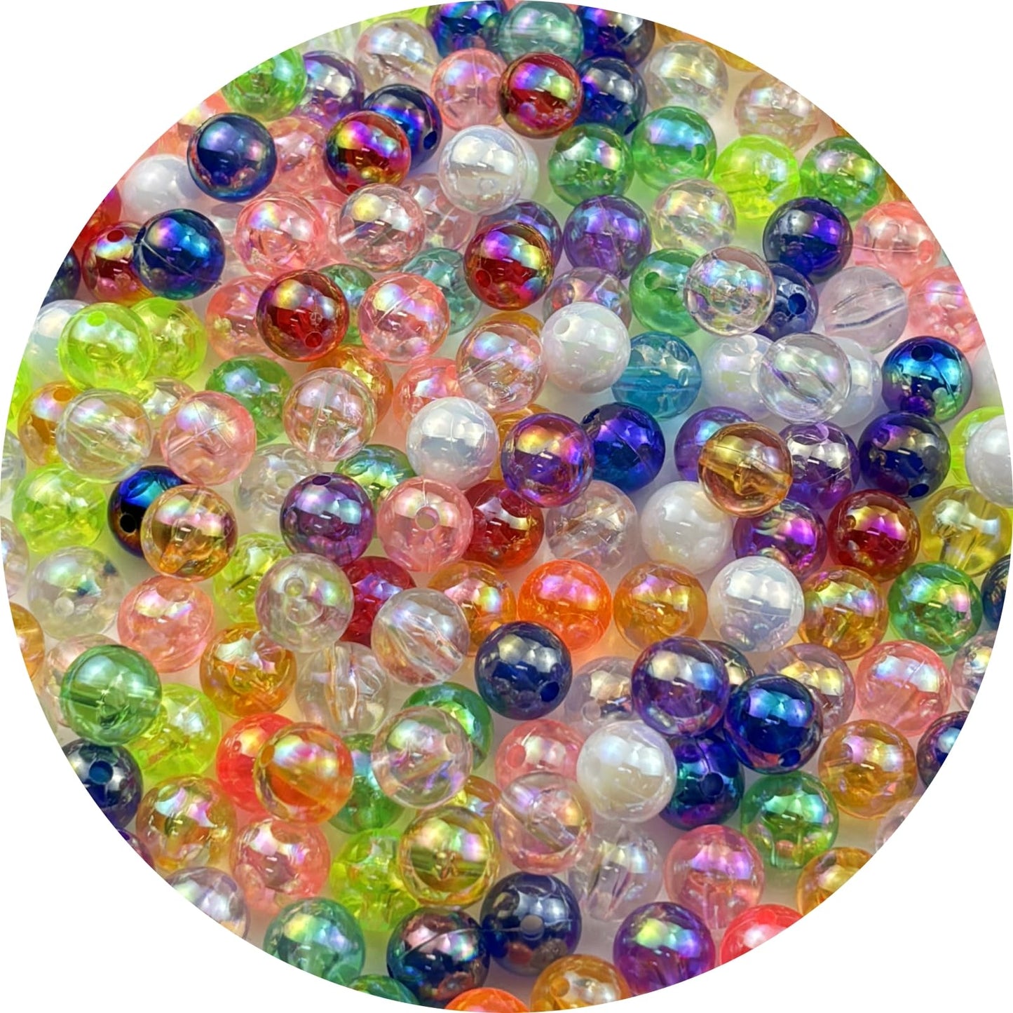 2000pcs 4mm Acrylic Round Beads AB Colors Acrylic Beads Round Spacer Beads with Hole for DIY Bracelet Necklace Jewelry Making Supplies Handmade Craft(Green AB) BST220