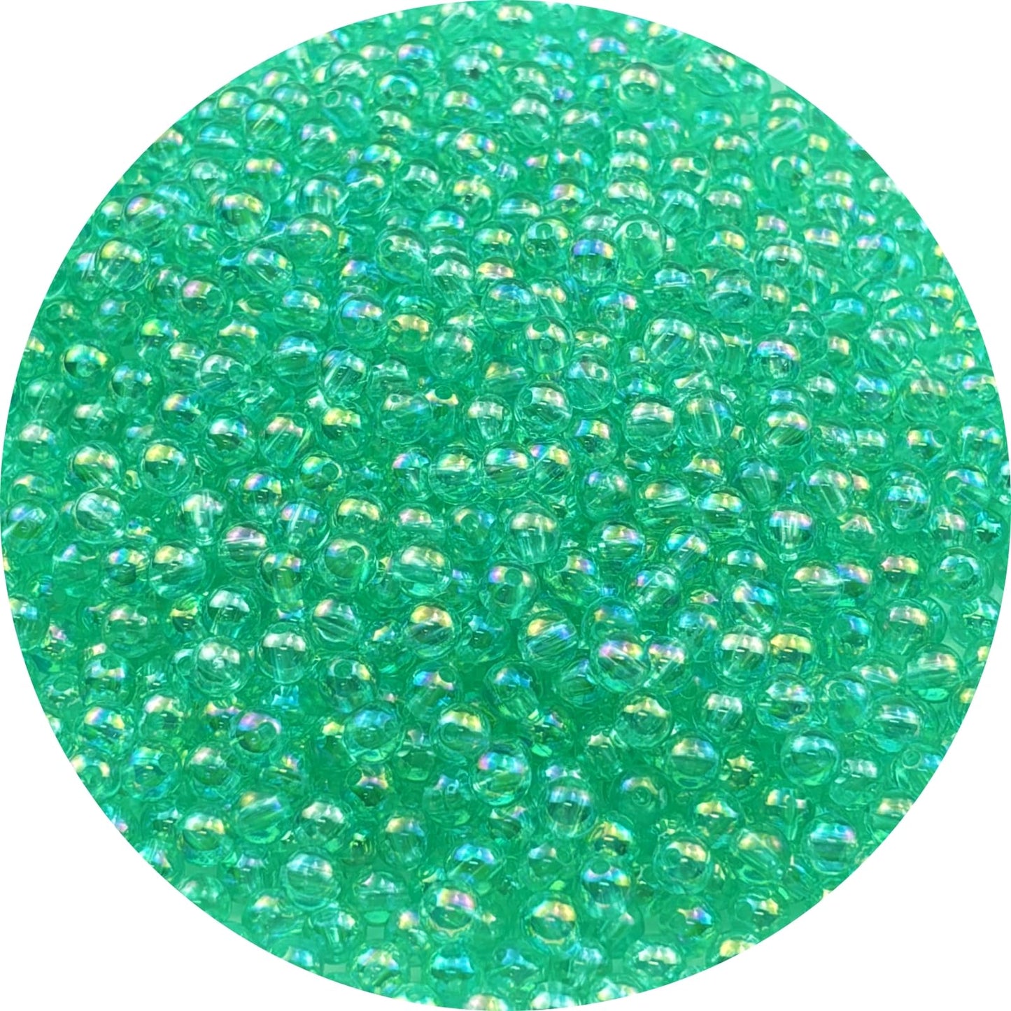 2000pcs 4mm Acrylic Round Beads AB Colors Acrylic Beads Round Spacer Beads with Hole for DIY Bracelet Necklace Jewelry Making Supplies Handmade Craft(Green AB) BST220