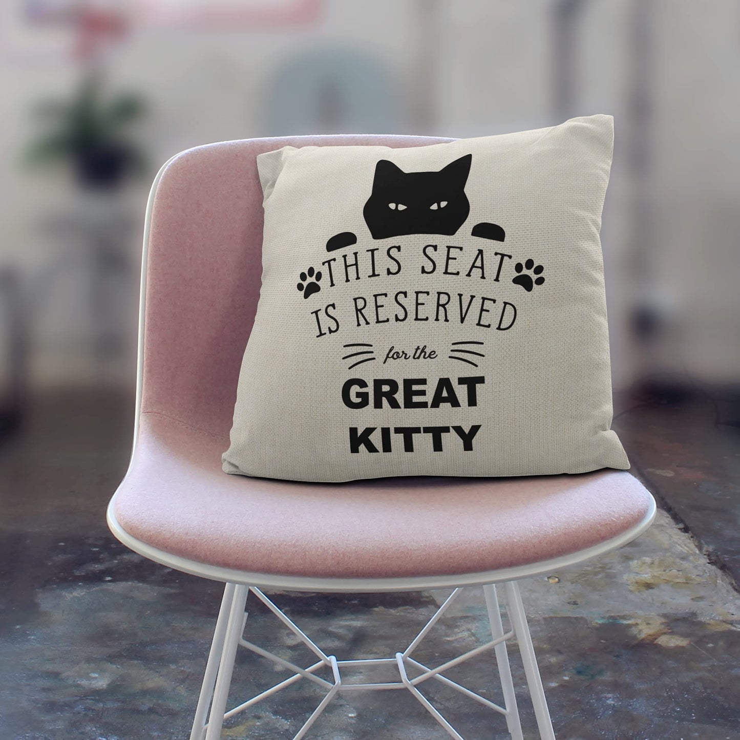 Cute Cat Pillow Covers - Maine Coon Pillow Covers 18x18, Cat Lover Gifts for Women, Funny Cat Gifts, Kitty Pillow Covers, It's Not Cat Hair It's Kitty Clitter WN420