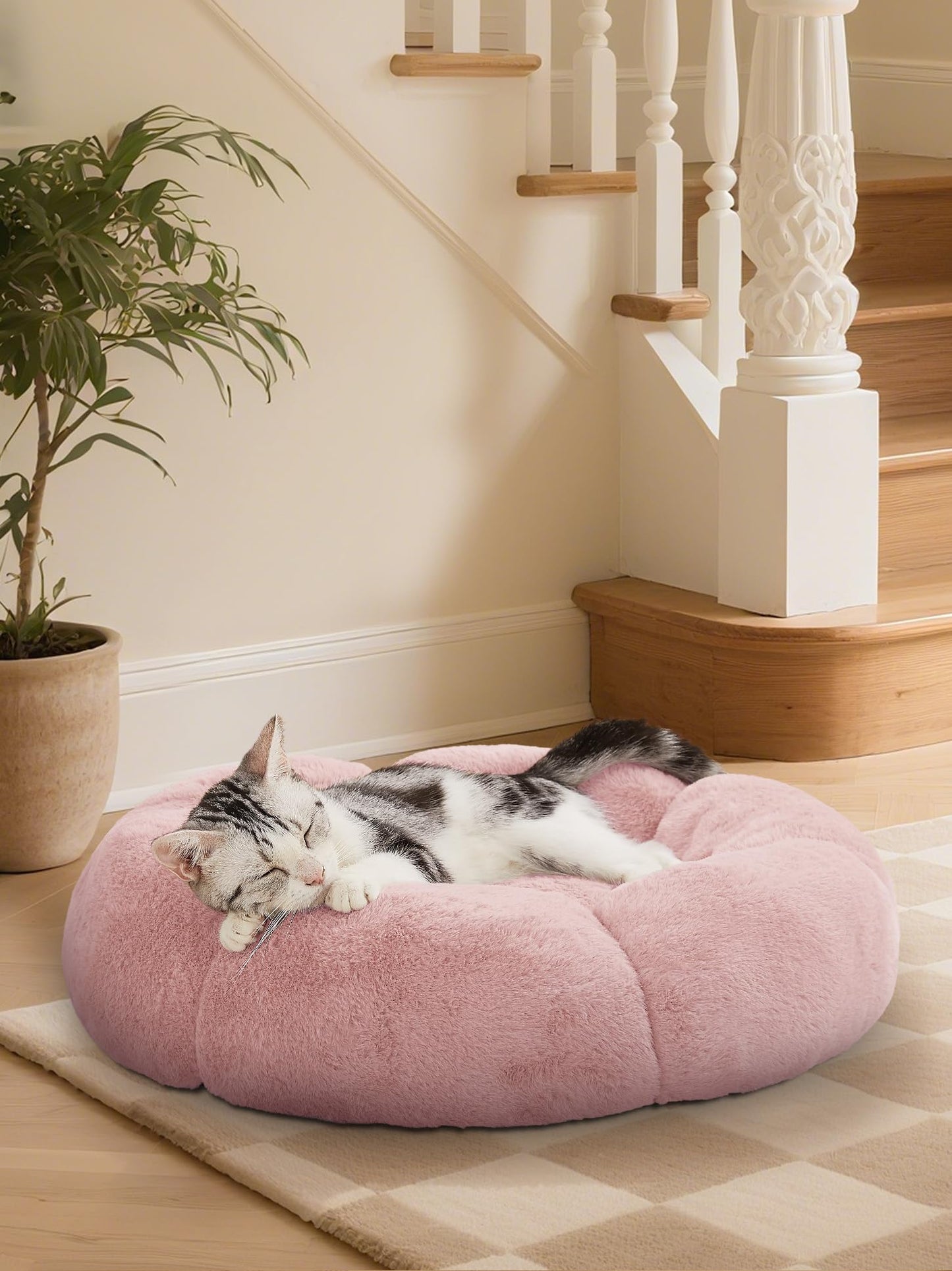 OhGeni 20 inches Calming Donut Dog & Cat Bed for Small Pets N28