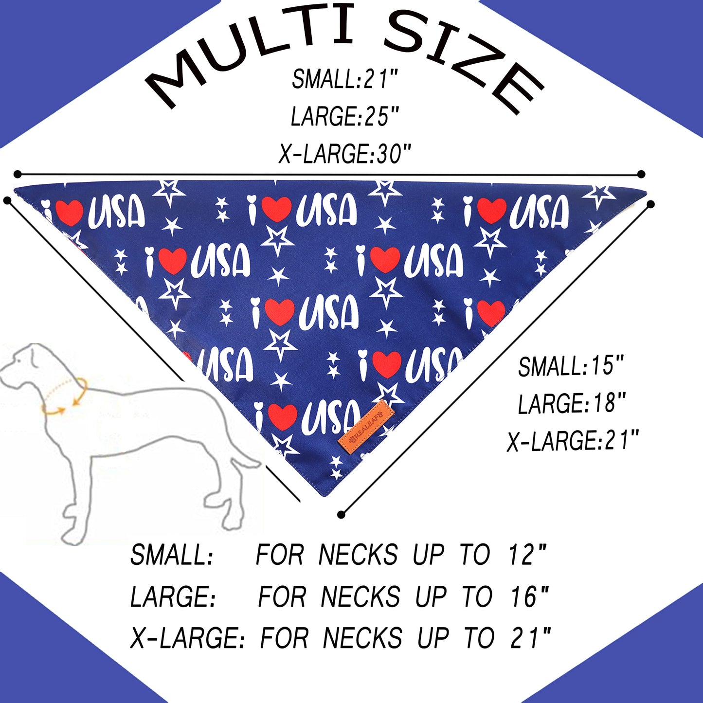 Realeaf Fall Thanksgiving Dog Bandanas 2 Pack, Orange Plaid Pet Scarf for Boy and Girl, Premium Durable Fabric, Holiday Halloween Bandana for Large and Extra Large Dogs (X-Large) WN420