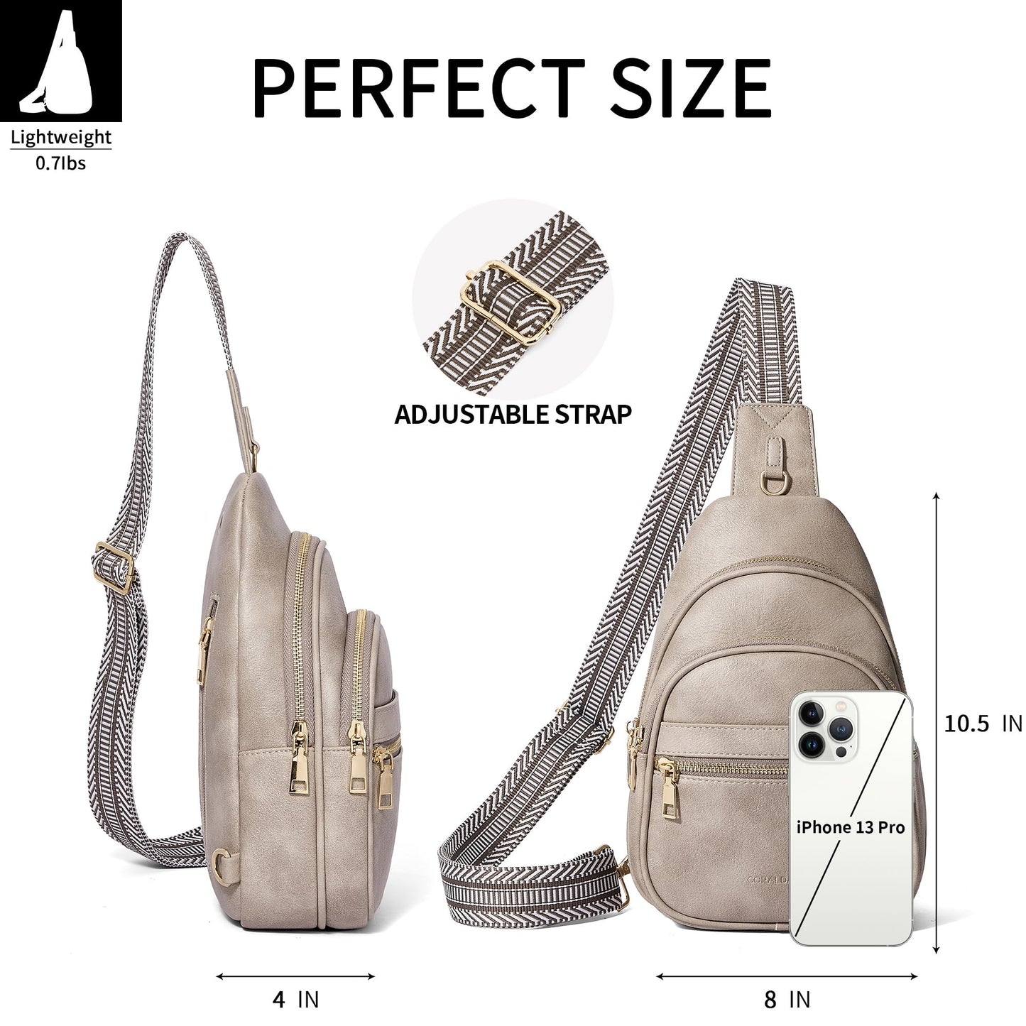 CORALDAISY Crossbody Bags for Women Fanny Pack Sling Bag Crossbody Purse Travel Purses for Women BST220
