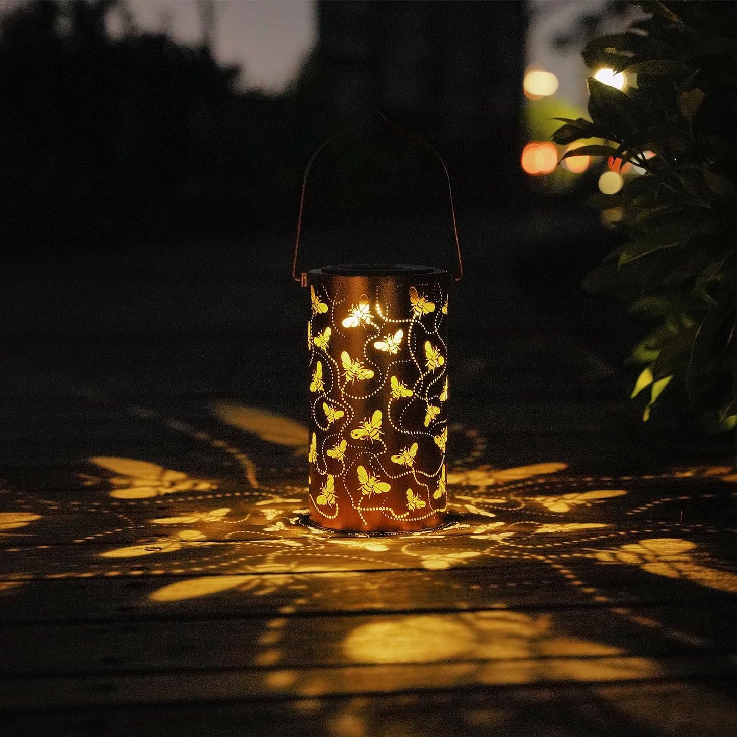 Solar Lanterns Outdoor Waterproof Butterfly Garden Decor Birthday Gifts for Women Mom Grandma, Hanging Solar Lights Metal Lantern Decoration Outside for Yard, Patio, Backyard, Porch