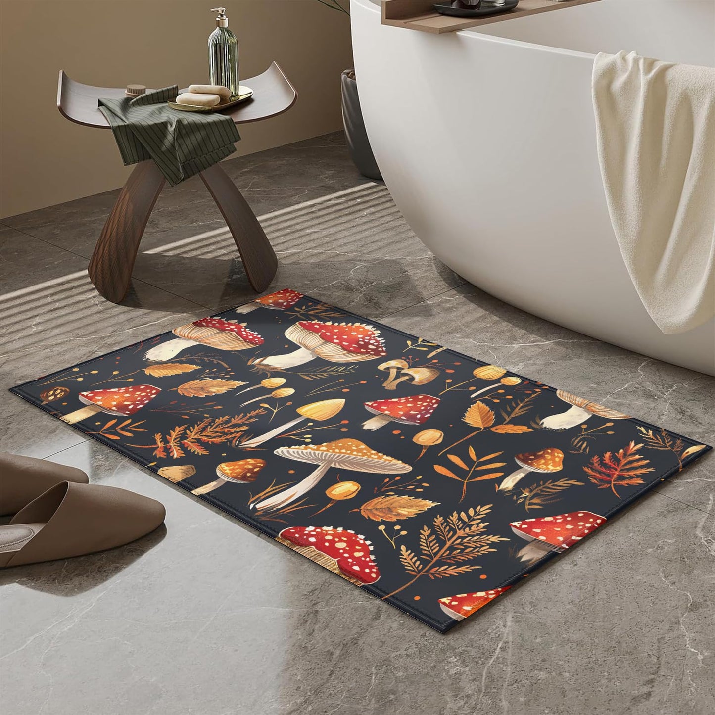 Red Spider Web Bath Mat for Bathroom,Washable Door Mat Absorbent Bath Rug Non-Slip Floor Rug Carpets,for Kitchen Bedroom Indoor BST220