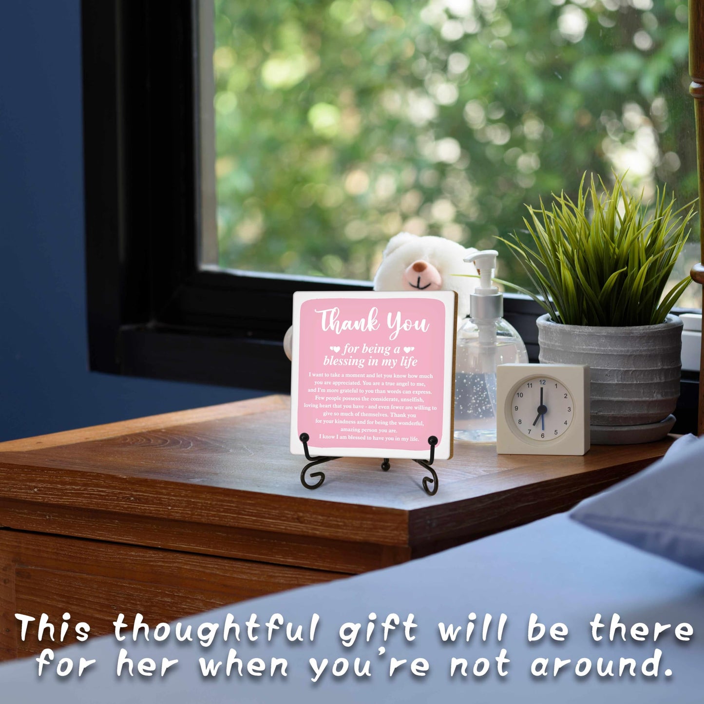 Thank You Gifts for Women Men, Inspirational Appreciation Gifts,Small Special Inexpensive Gift Ideas,5 in Aqua Home Office Desk Decor Plaque(B05) BST326L