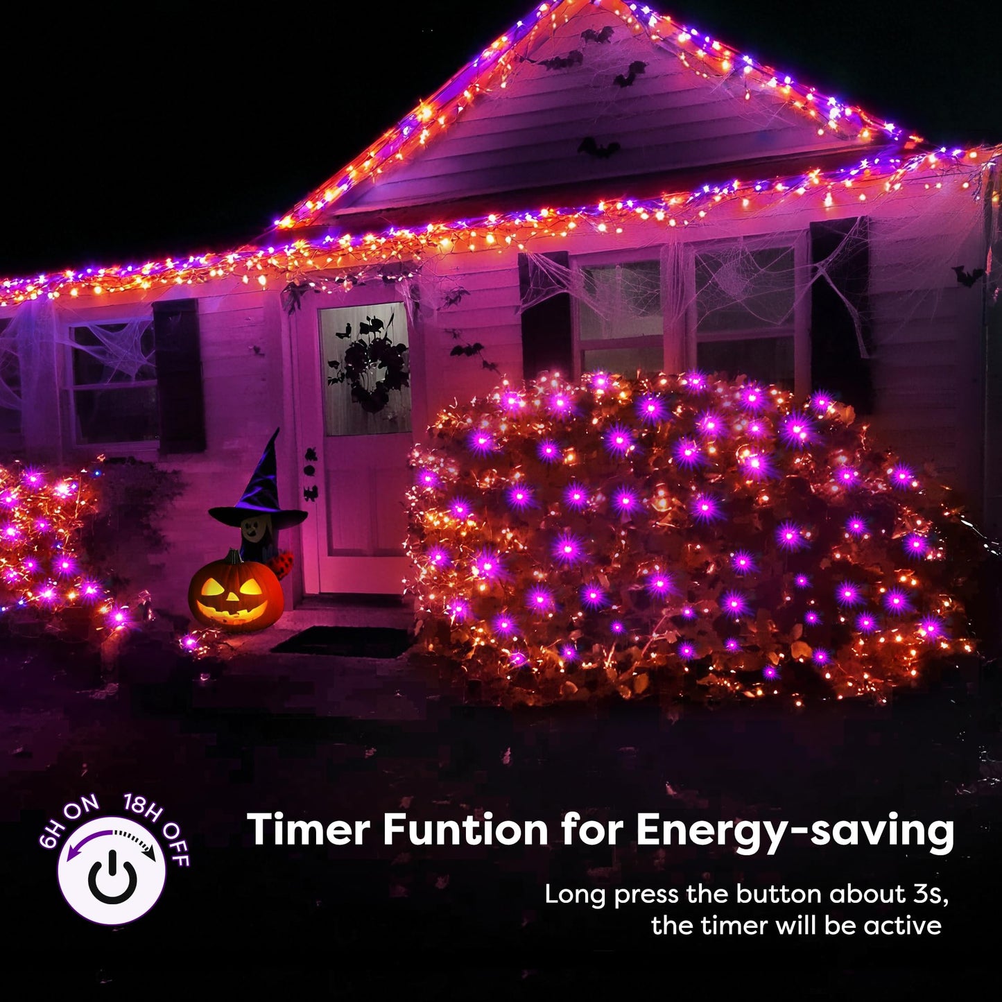 BlcTec Christmas Lights Outdoor 360 LED 9.8ft x 6.6ft Christmas Net Lights with 8 Modes RD12