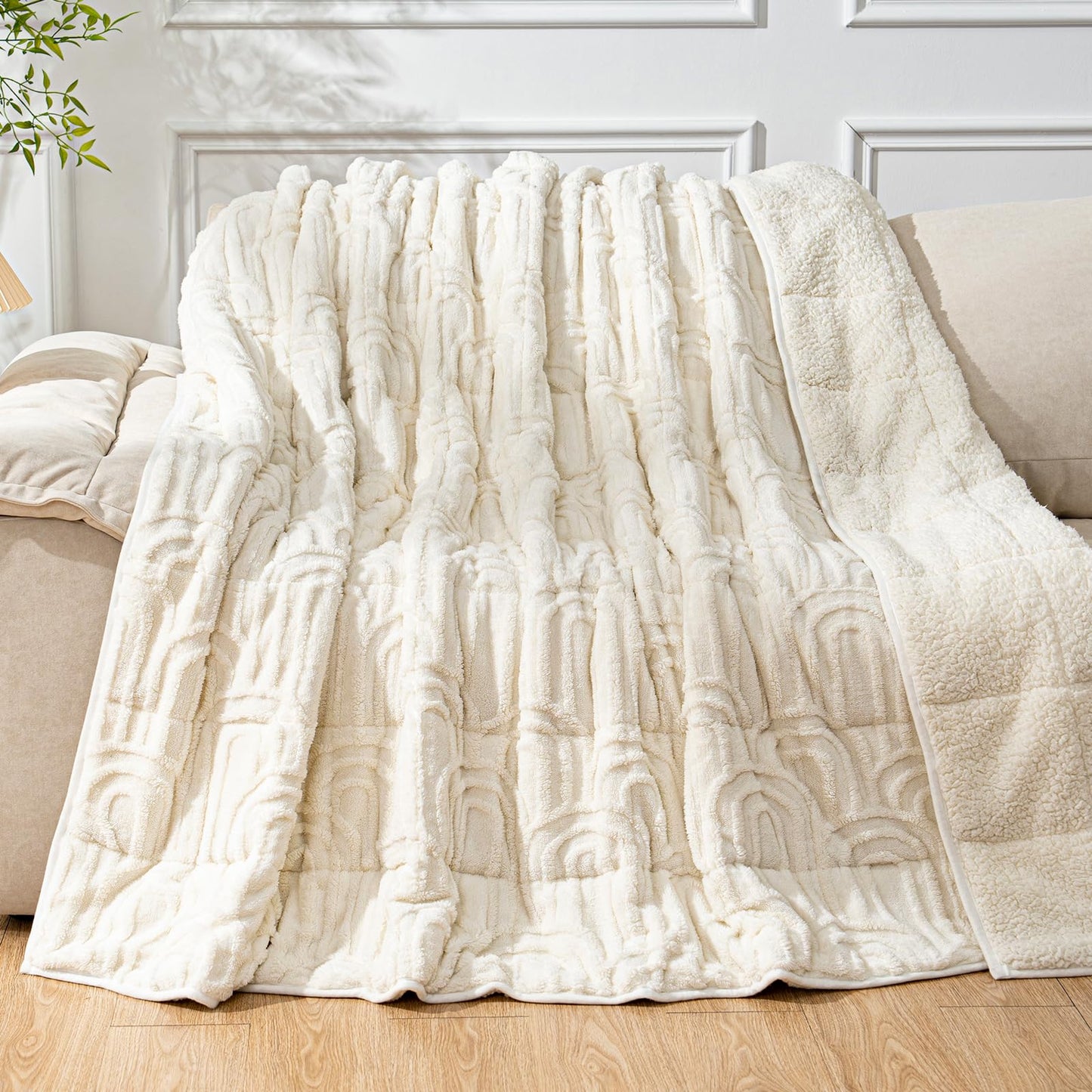 Cottonblue Sherpa Fleece Weighted Blanket for Adults 15 lbs 48x72in Soft | Cozy Flannel Weighted Throw Blankets Full Size for Calming Sleeping Relaxing, Warm Fuzzy Bed Sofa Heavy Blanket Washable,Grey BST202