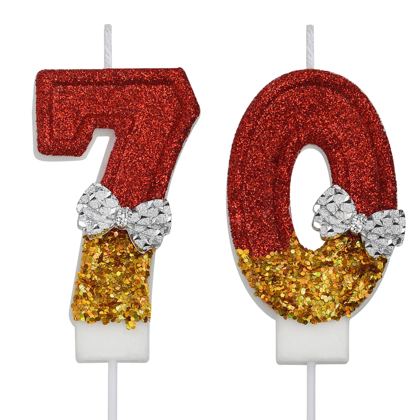 70th Birthday Candles, Pink 70 Year Old Number Birthday Candles for Women, Happy Birthday Party Cake Topper Decoration Gifts for 70th Wedding Anniversary Celebration BST220