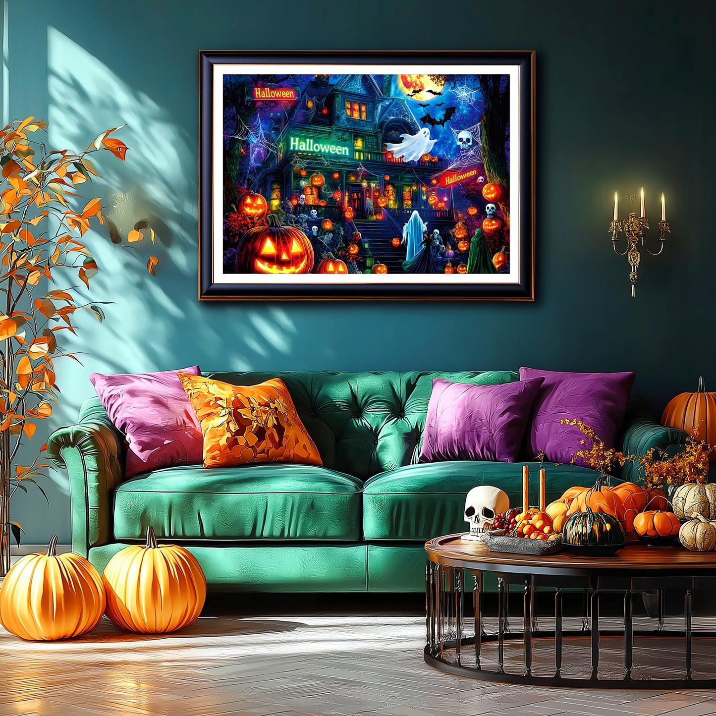Halloween Puzzle 1000 Pieces for Adults Spooky Scarecrow Farm | Jigsaw Puzzles 1000 Pieces Autumn Horror Spooky with Pumpkin & Ghost Truck for Party Game Night, Dust-Free, 27.5"x19.7" WN420