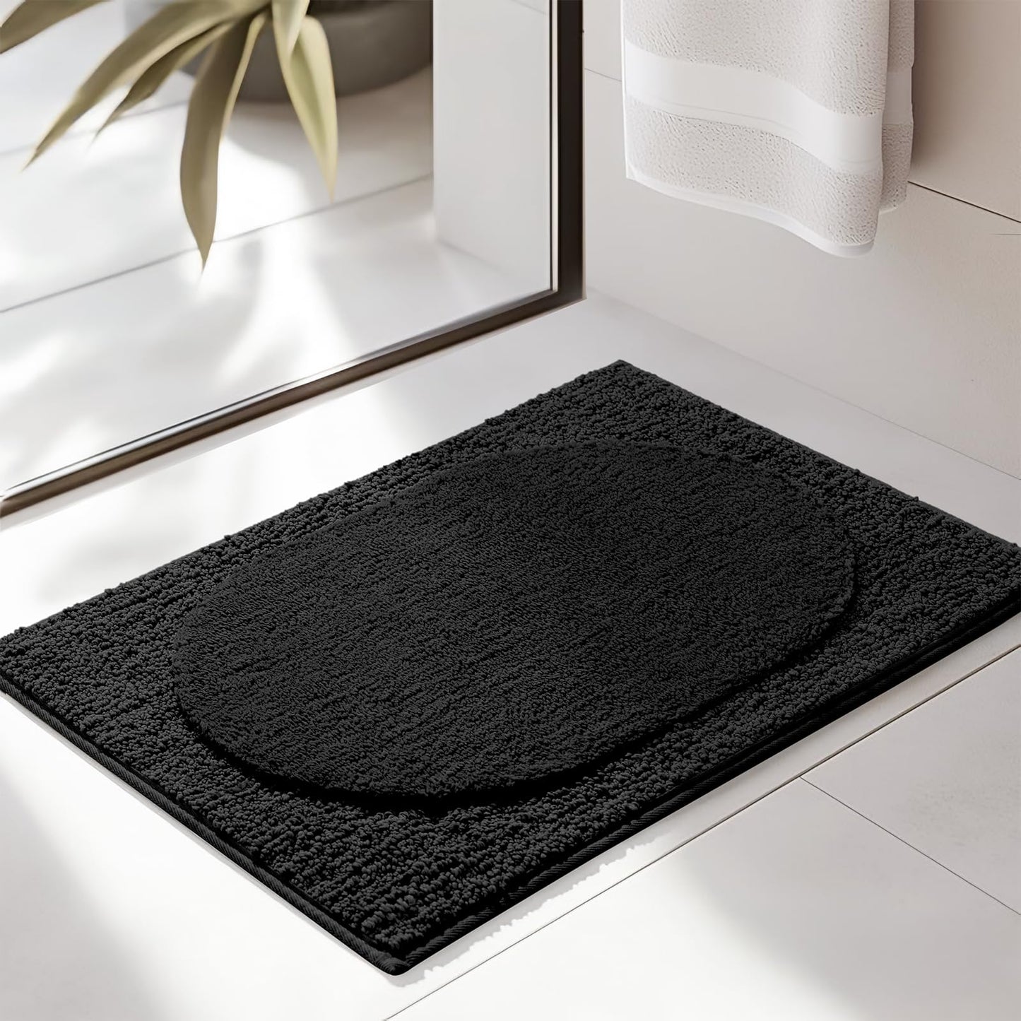 DEXDE Bathroom Rugs Non-Slip Mat for Bathroom Floor Shower,24x16 Beige | Thick Soft Absorbent Bath Mat, Quick Dry Microfiber Rug, Machine Washable Shower Floor Bathroom Mat Home Decor Accessories BST220