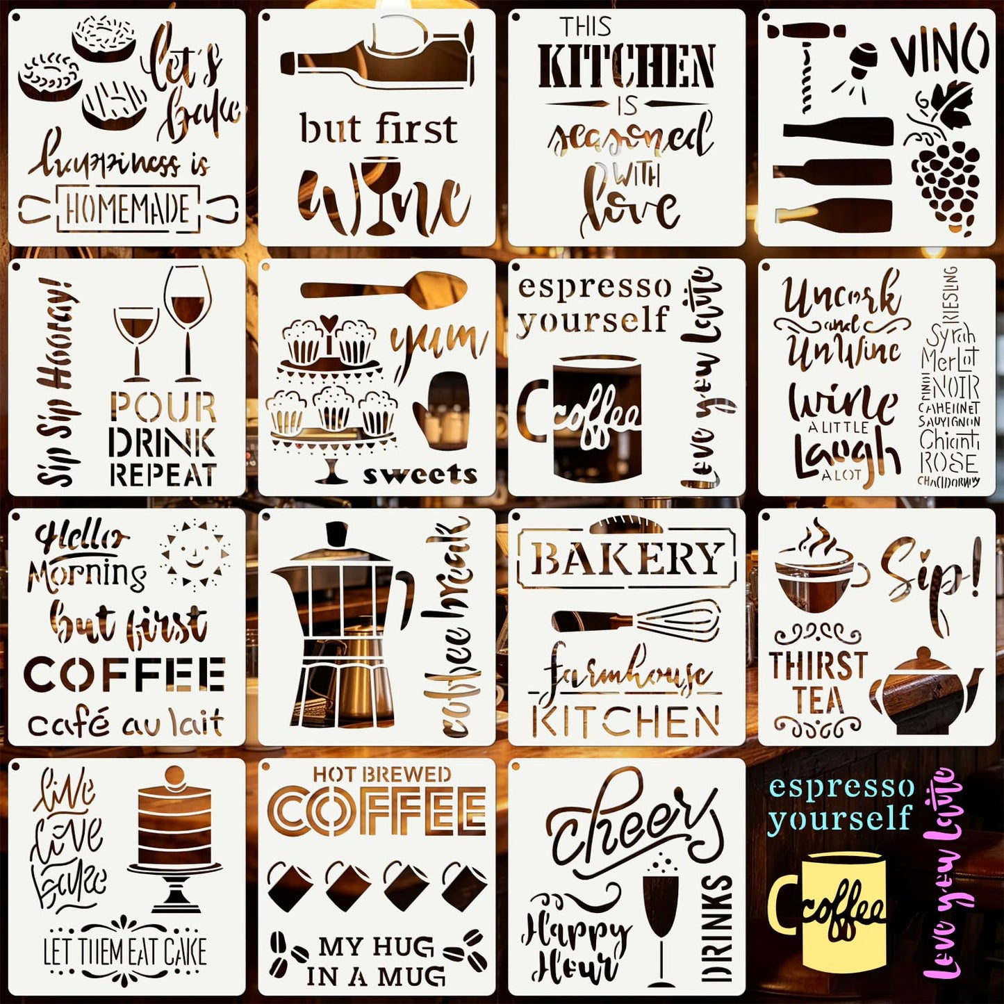 Letter Stencils for Crafts Reusable 42Pcs Number Stencils(5 Inch Font) | DIY Art Painting Stencil Furniture Decor Kit for Wood Embroidery Wall Silk Screen Journaling BST202
