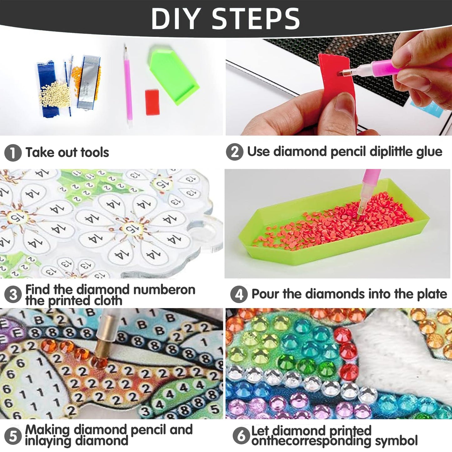 Bimkole Cat Diamond Art Hanging Kit for Adult, DIY 5D Animals Diamond Art Painting Window Pendant, Acrylic Crystal Art Hanging Ornament for Wall Home Garden Front Door Decor - 7.8x7.8 Inch BST220