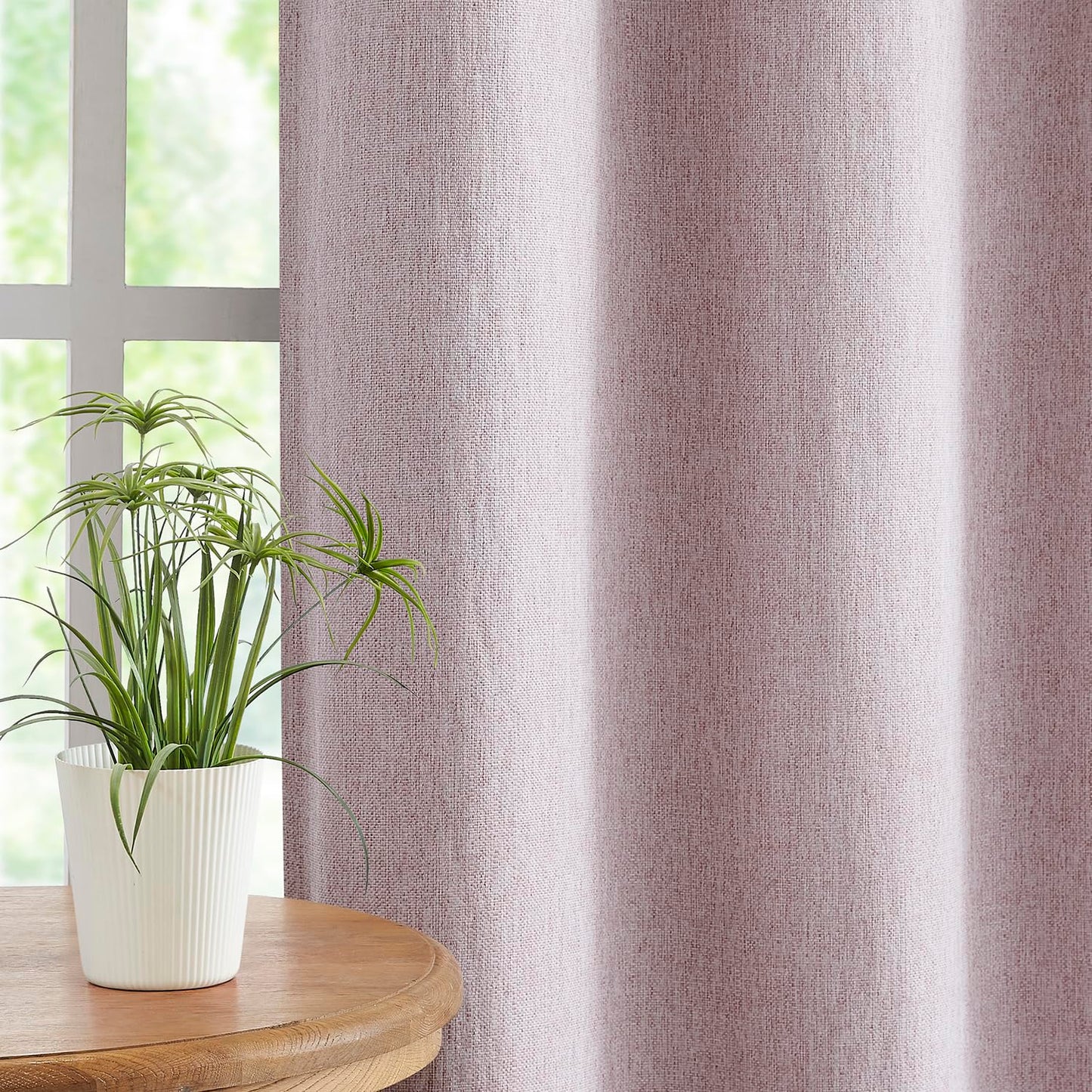 Grey Full Blackout Linen Curtains 84-inch-Long Thermal Insulated Noise Reducing Bedroom Drapes Rustic Farmhouse Triple Weave Window Treatment Set for Theatre, Nursery, 40"x84"x2, Grey BST202