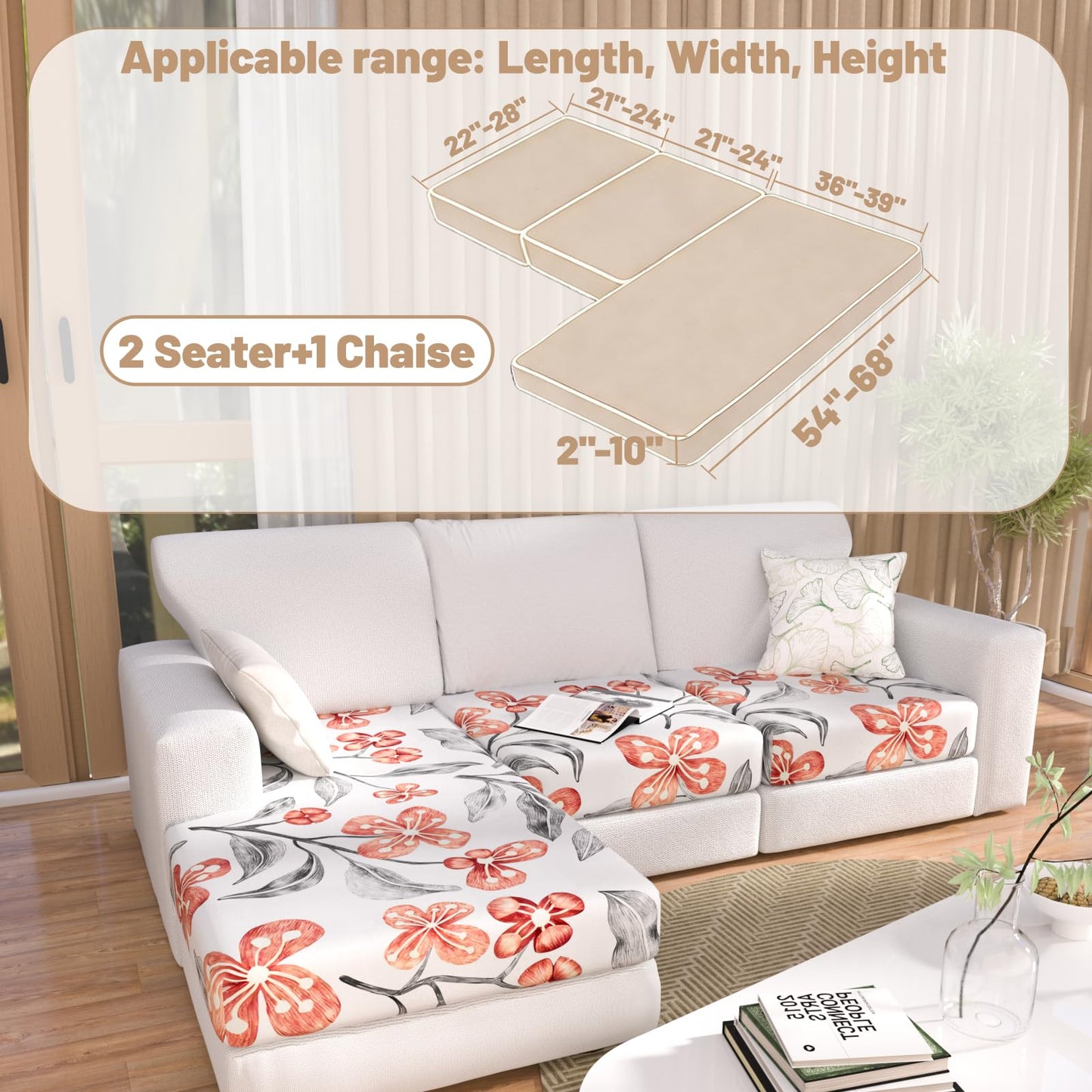 Stretch Couch Cushion Covers for Individual Sofa Seat Cushion,Washable Slipcover for Chair Loveseat Sofa,Furniture Protector Cushion Sofa Cover(Backrest or Seat) BST326H