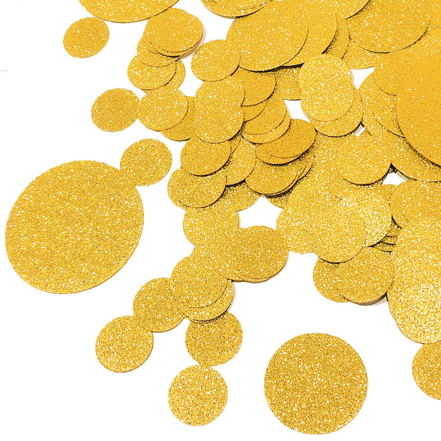 Gold Round Glitter Confetti(3/2/1 inch),200PCS Gold Dots Sparkling Confetti for Table Decor BST220