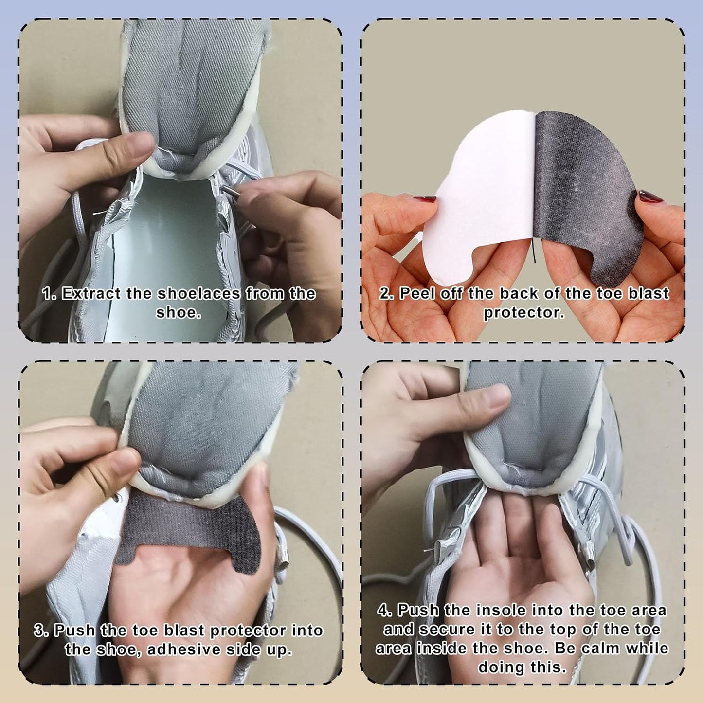 Gosknor 16pcs Shoe Hole Repair Patches, Self-Adhesive Shoe Toe & Heel Repair Patches for Sneakers Leather Shoes High Heels (Black) BST326L