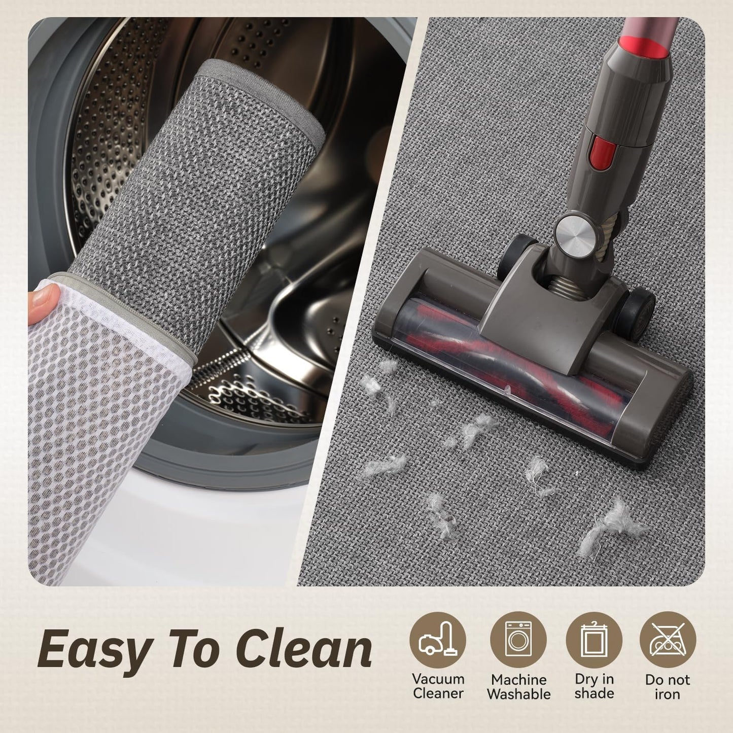 PADOOR Kitchen Mats for Floor-Anti Fatigue Kitchen Rugs Non Slip Washable Super Absorbent, Soft Durable Woven Kitchen Sink Rug Easy to Clean, Comfort Kitchen Floor Mat for Sink Laundry 17"x30" Grey BST220