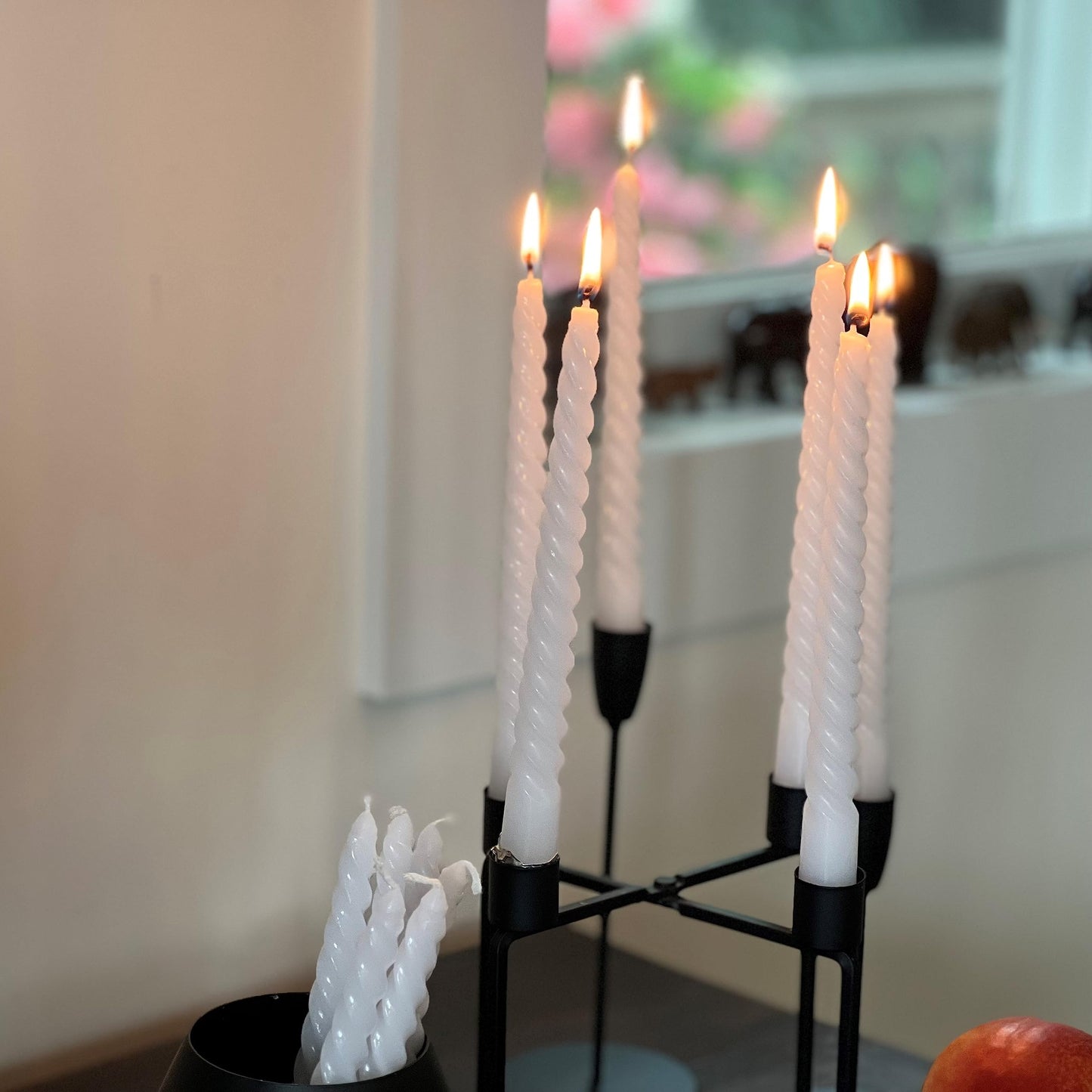 12 Piece Pale Green Twist Taper Candles, 2 Boxed Sets of 6, 4 Hours Burn Time, Paraffin Wax, 7.75 Inches BST220