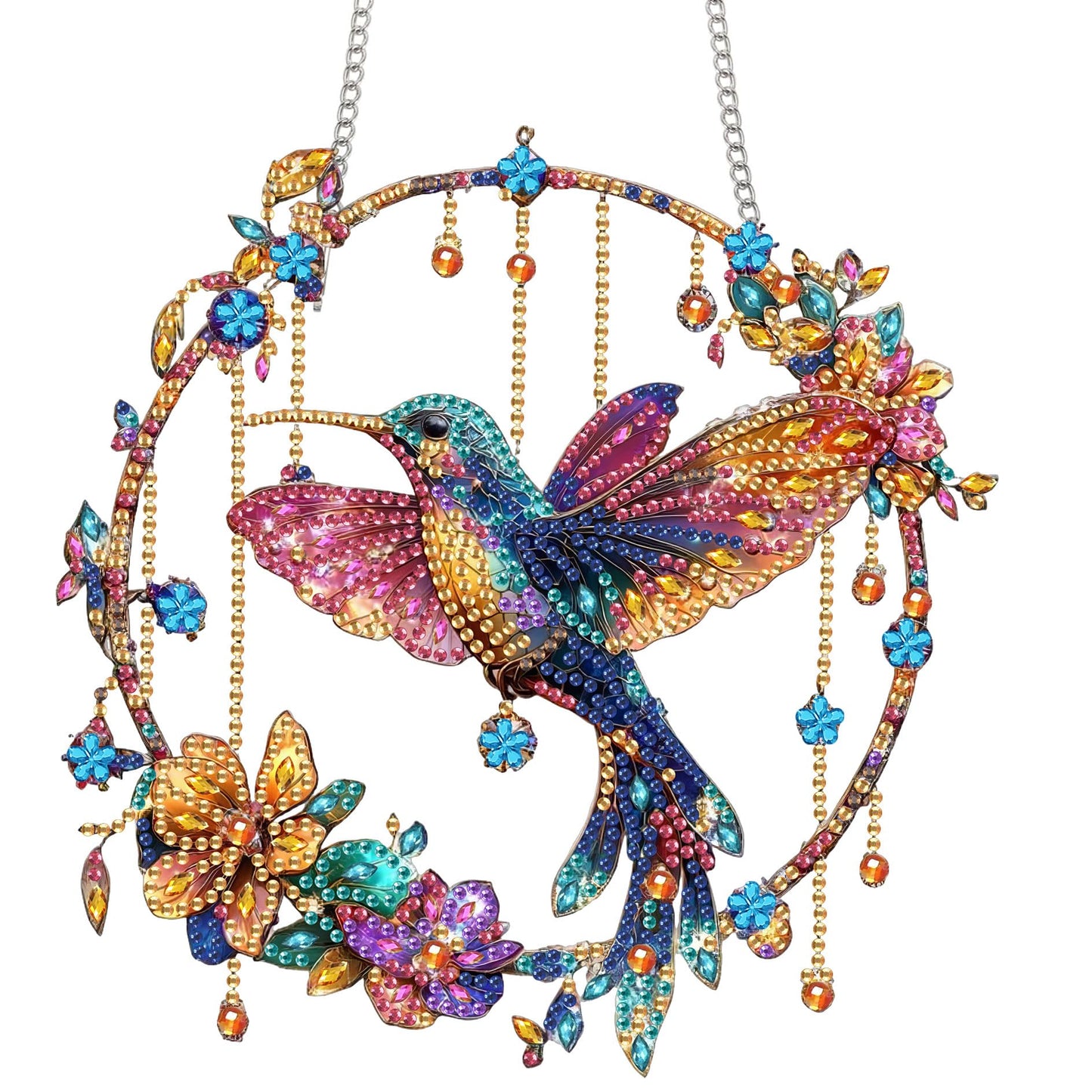 Bimkole Cat Diamond Art Hanging Kit for Adult, DIY 5D Animals Diamond Art Painting Window Pendant, Acrylic Crystal Art Hanging Ornament for Wall Home Garden Front Door Decor - 7.8x7.8 Inch BST220