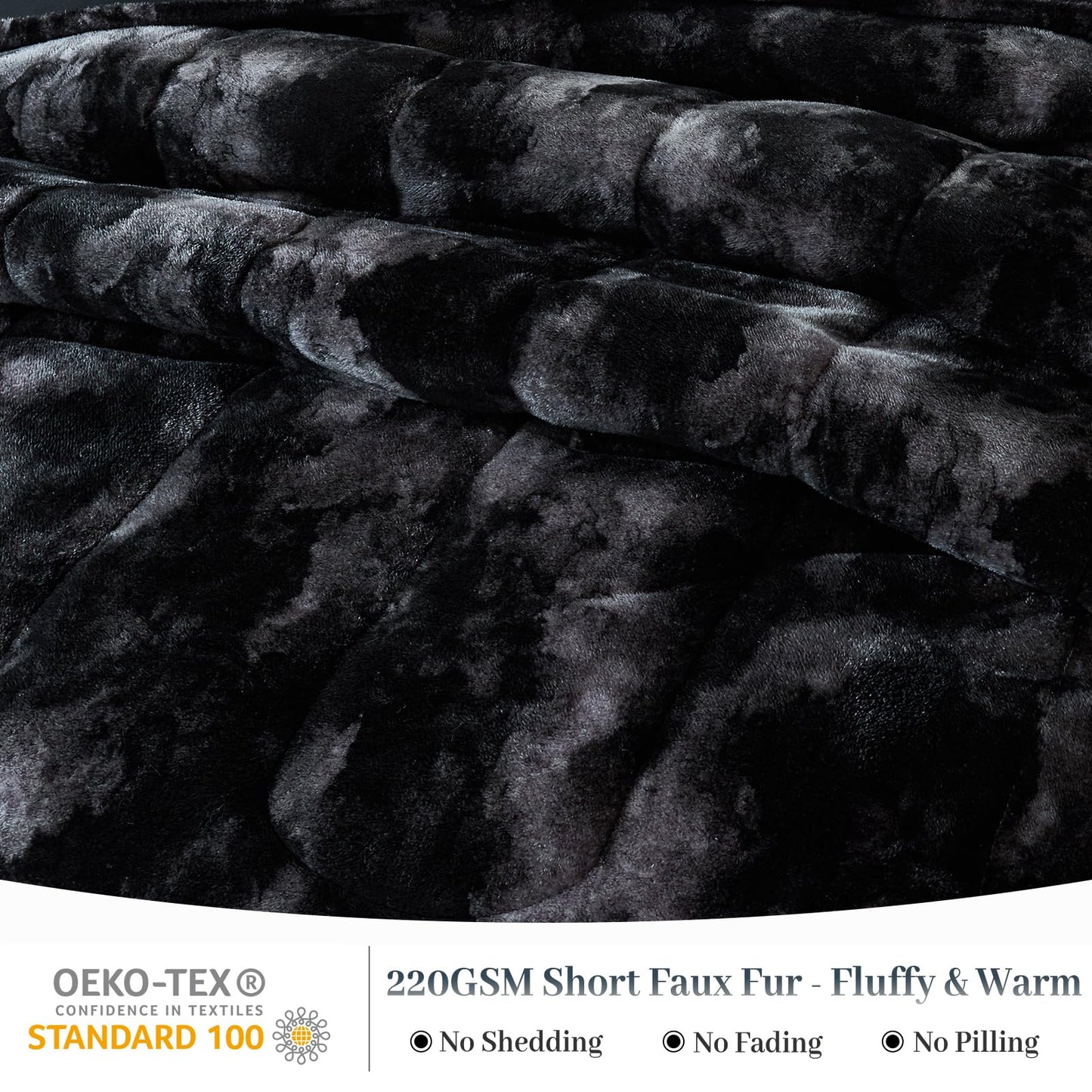 YIYEA Fluffy Queen Size Comforter Set, Luxury Faux Fur Comforter, Ultra Soft Plush Fuzzy Velvet Bedding Comforter Sets for Fall Winter, Cozy Warmth, No Shedding, 3PC, Queen, Light Grey BST326H