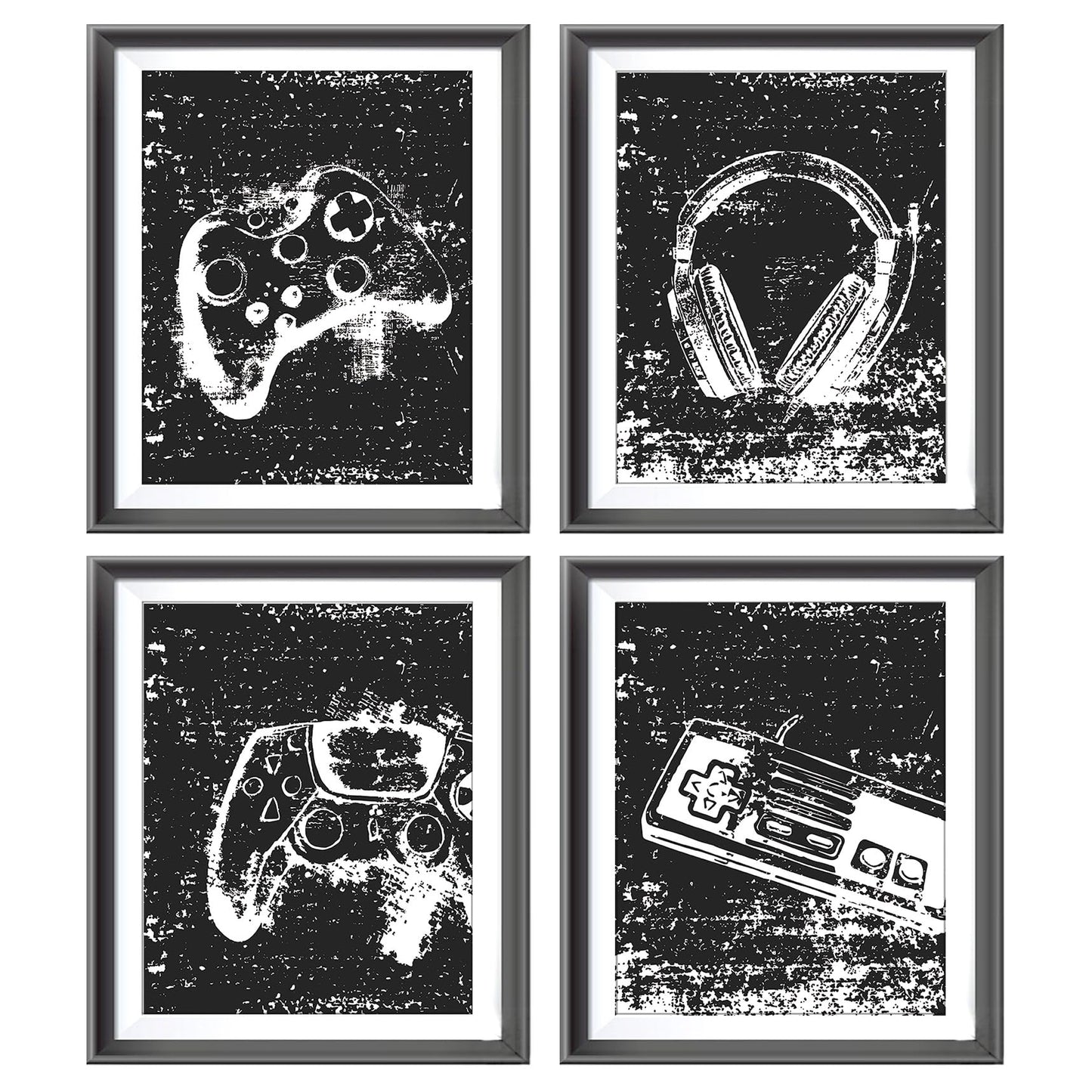 Retro Video Game Gaming Poster Prints for Home Boys Room Playroom Decor,Black And White Video Game Decorations Prints Wall Art Unframed 4pcs 8x10inches,Gift for Gamer Boys Gaming Love (8×10 inc) BST220