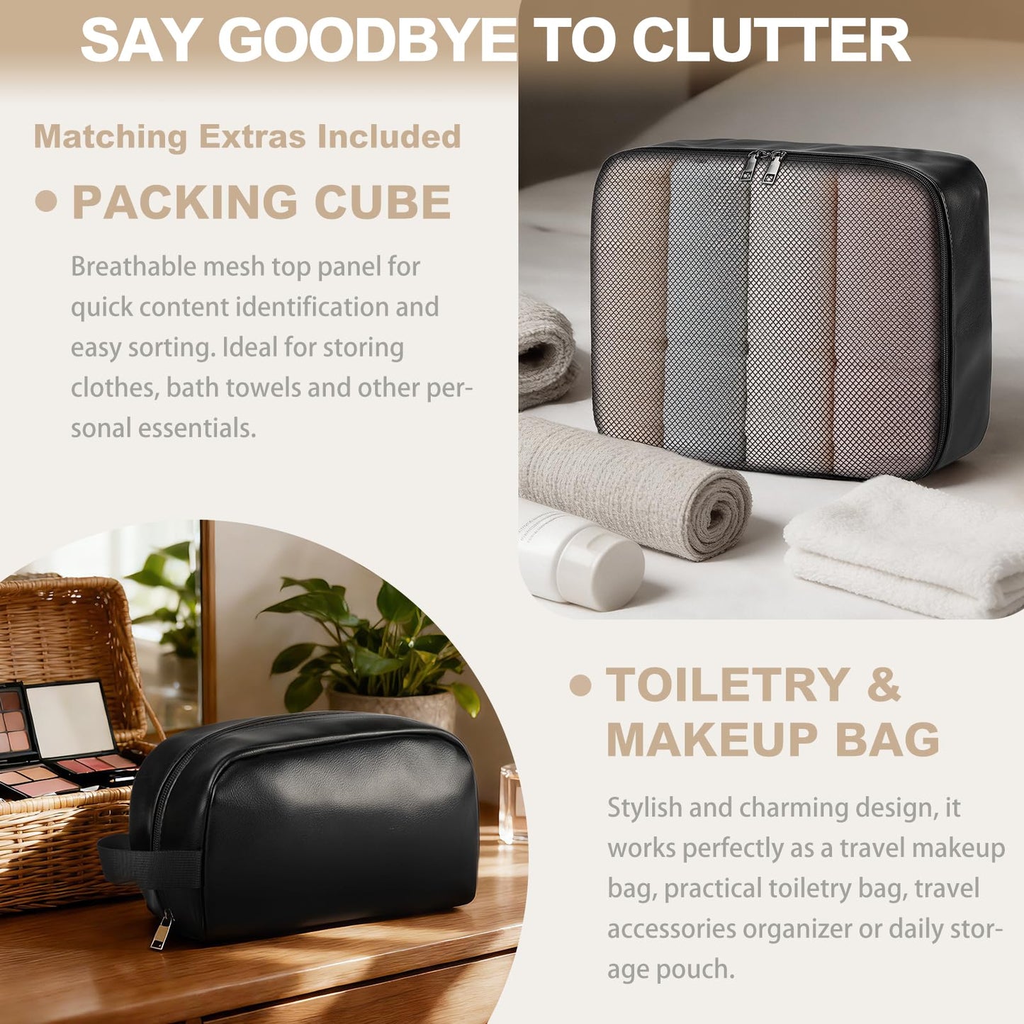 Large 4-in-1 Leather Duffle Bag for Travel Weekender Overnight Hospital Gym Bag for Men & Women, Carry On Airline Approved Personal Item Duffel Garment Bag Luggage with Shoe Compartment & Toiletry Bag BST326H