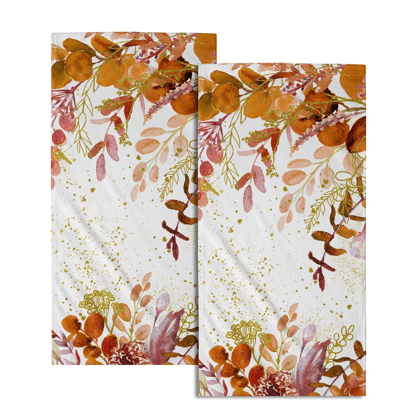 Imiss Coral Starfish Hand Towels for Bathroom，Nautical Coastal Seashell Guest Towels 14.4 x 28.3 Inch Set of 2 Soft Small Bath Towel Kitchen Dish Towels for Home Hotel Gym Spa BST220