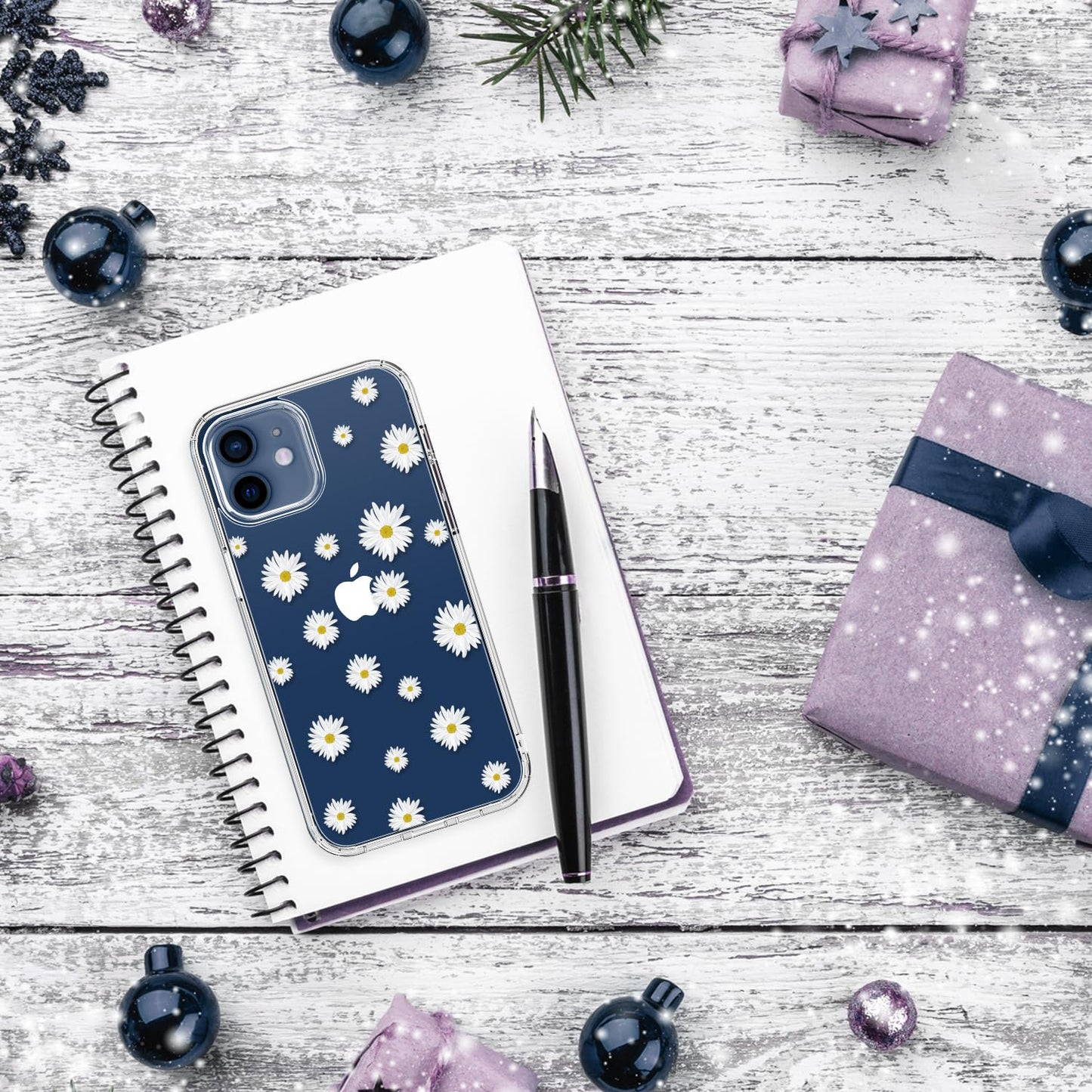 bicol for iPhone 12 Pro Max Case with Screen Protector and Camera Lens Protector - Fashionable Flower Floral Designs for Women Girls - Shockproof Acrylic Clear Phone Cover 6.7" - Blooming Flowers WN420