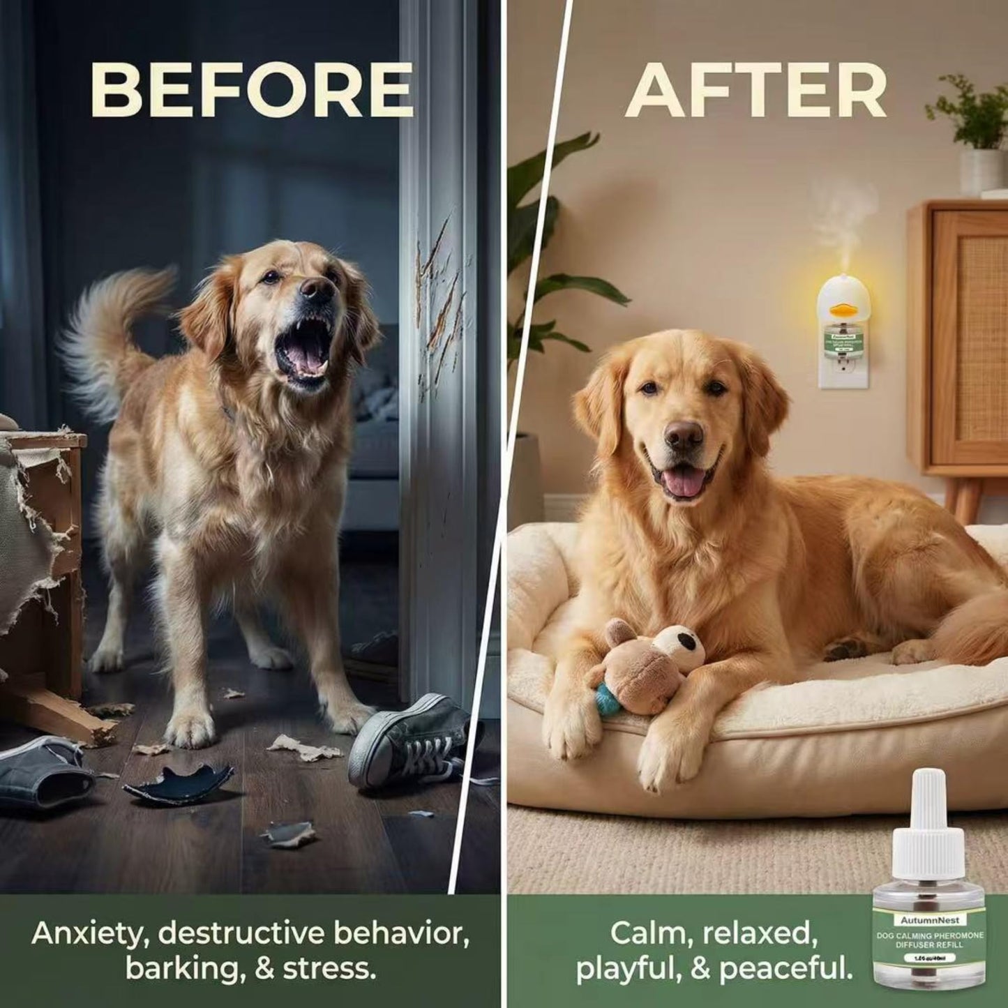 8-in-1 Dog Calming Pheromone Diffuser Kit – Pet Stress Support (2 Plug-Ins & 6x48ml Refills), Calming Diffuser for Dog During Thunderstorms, Travel, Separation, Fireworks & Vet Visits, 180-Day Supply WN420