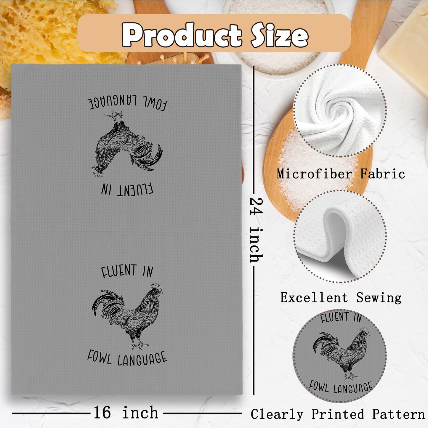 Funny Kitchen Towels Dish Towel Dishcloth 16x24 Inches, Funny Dish Towels with Sayings Towel Decorative Absorbent Hand Tea Towels for Kitchen Bathroom Decor, Humorous Gifts for Women Men BST326L
