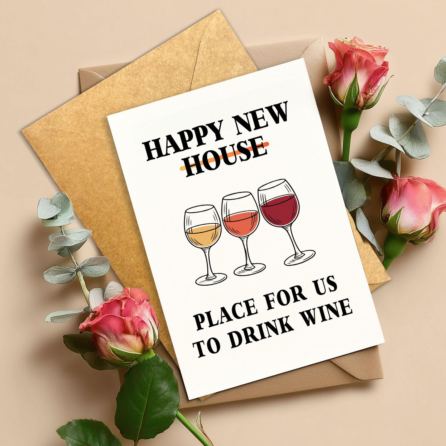 Congrats on Your New Home Housewarming Greeting with Gold Lettering and Key Design, Funny Congratulations Gift for New Homeowners, First-Time Buyers, Friends, Neighbors, Real Estate Clients Single 5.3''x8'' with Envelope BST326L