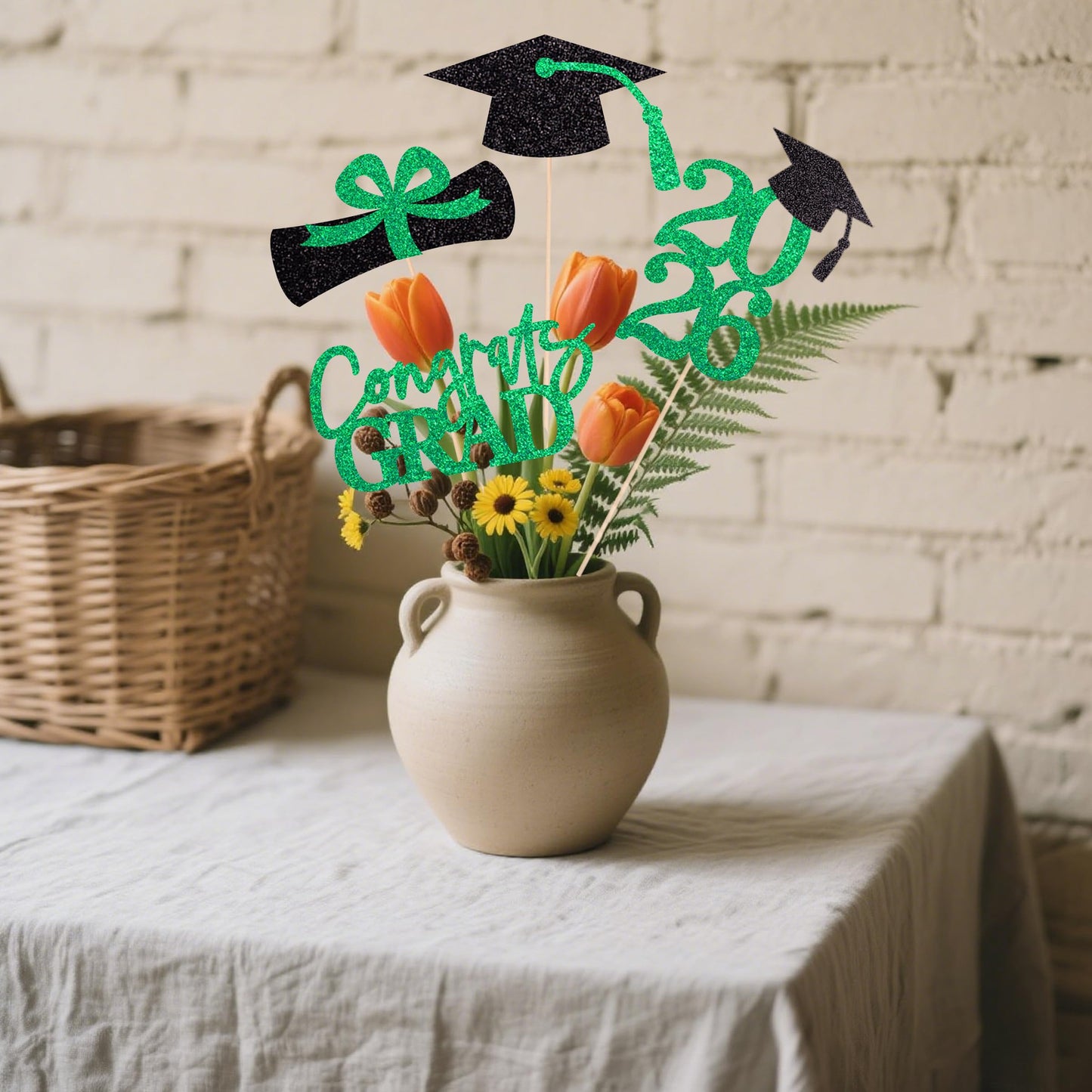 Graduation Centerpieces Class of 2026, 16 PCS Red Blue Double-Sided Table Toppers, Congrats Grad Party Decorations Supplies (Set of 4 Designs) WN420