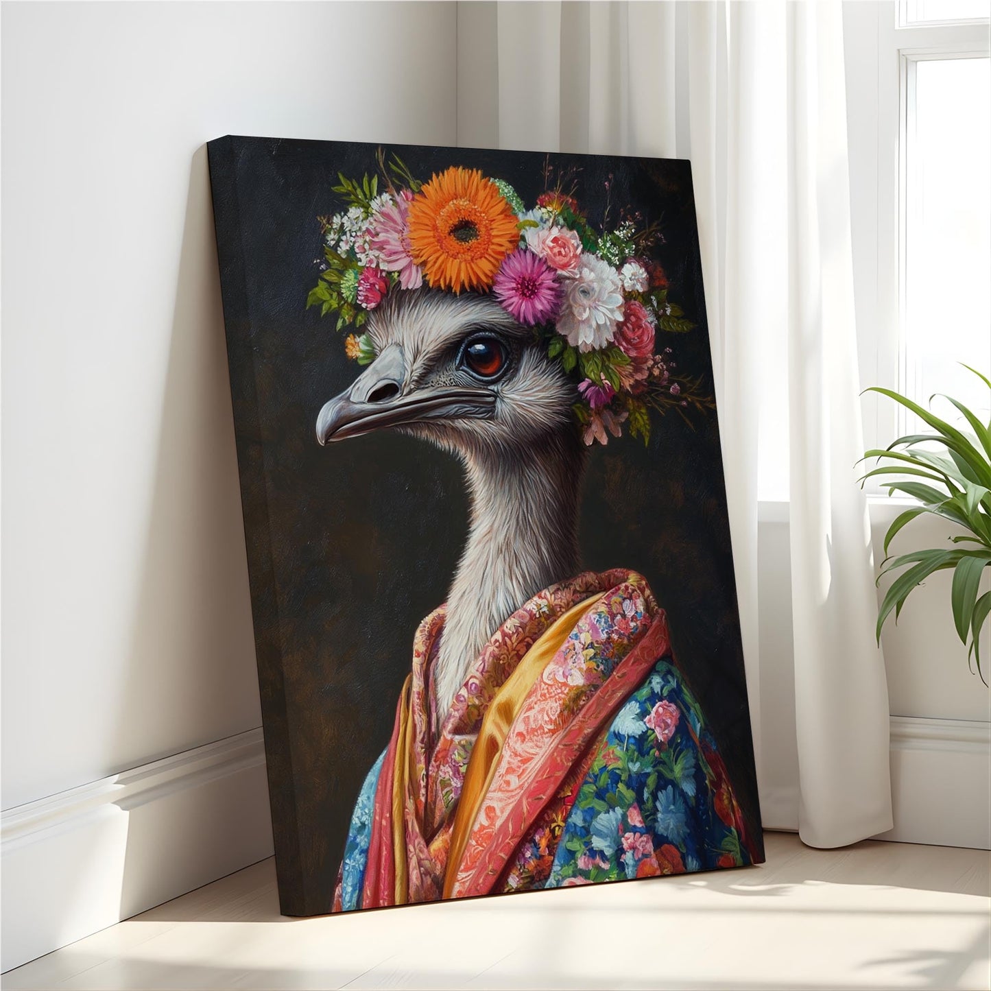 Moose Flower Head Unframed Wall Art Print Poster, Kimono Bathroom Dressing Room Decor Posters Prints for Restroom Home Picture Painting Artwork Gallery 7 (Moose, 16 x 20 inches, Unframed) BST220