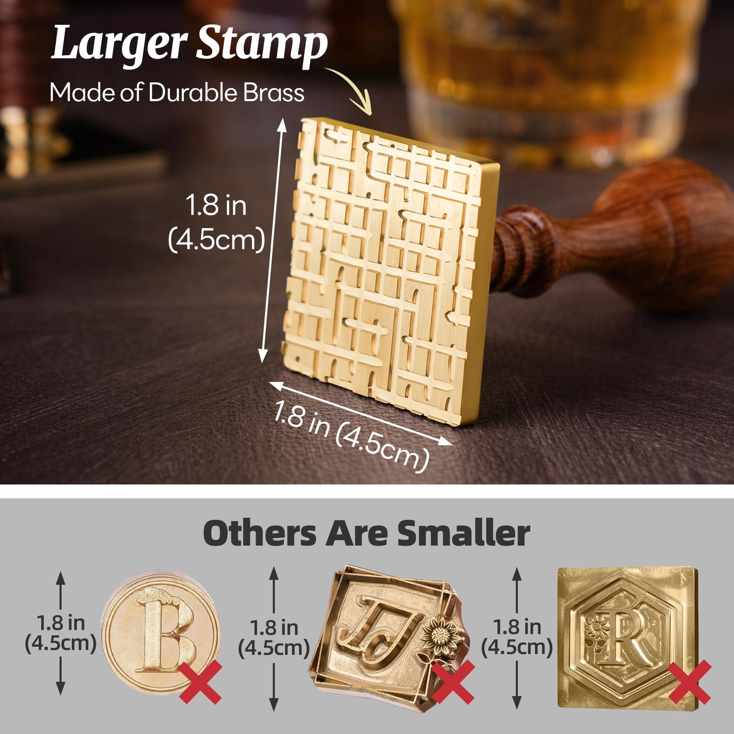 NiHome Ice Cube Stamp for Cocktails, Copper Ice Press Stamps w/Brass Head & Solid Wooden Handle Gift Packaging, Easy-to-Use for Cocktails Whiskey, Party Drinks, Home Bar, Holiday Events (3 Patterns) BST326H