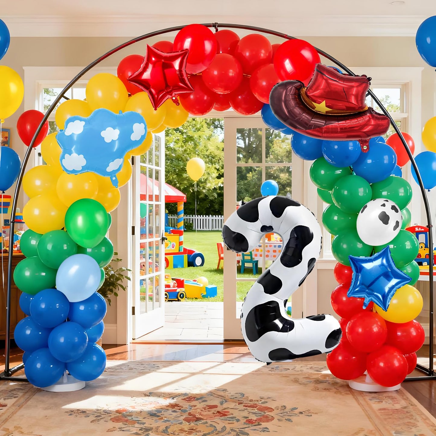 11-Pack Cowboy Theme Balloon Set, Farm Theme Decorations, Balloons with Hats and Clouds, Boys and Girls Birthday Party Supplies (1) BST202