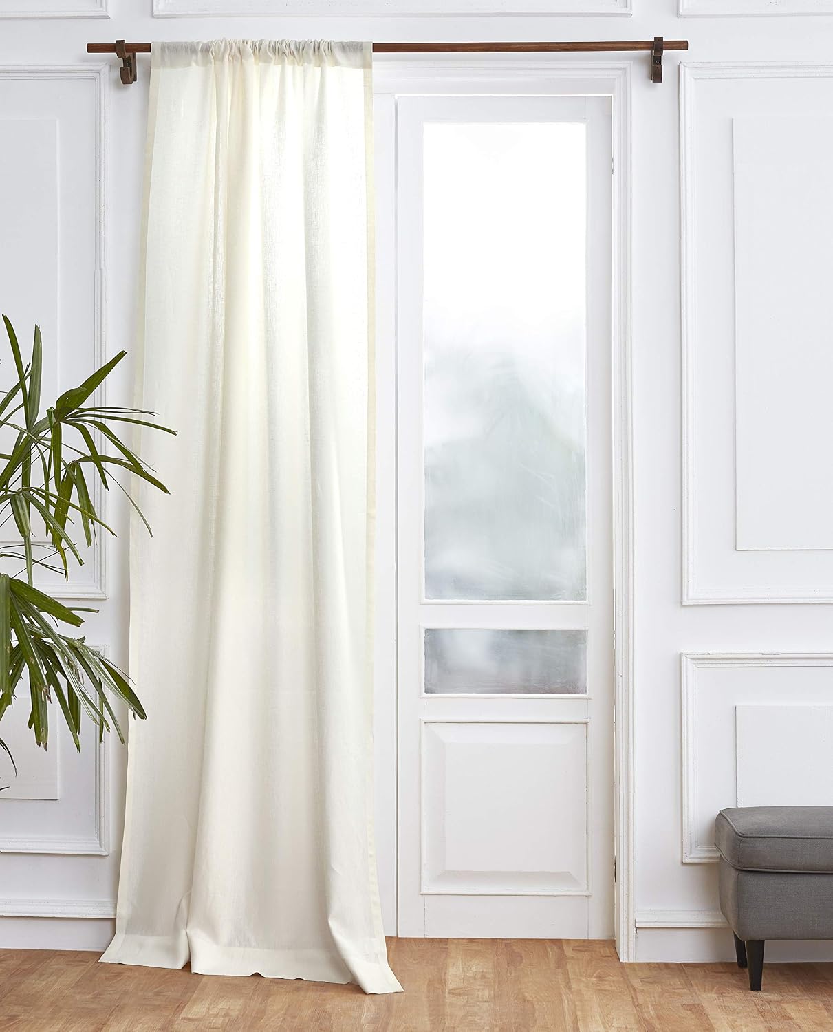 Solino Home 100% Pure Linen Curtain Panel Ivory, Linen Curtain 52 x 54 in | Drapery Panels a light filtering panel for any room, handwoven textured linen, rod pocket top, OEKO-TEX Certified, gift ready BST326SOLH