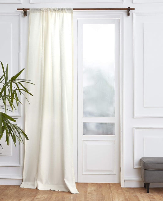 Solino Home 100% Pure Linen Curtain Panel Ivory, Linen Curtain 52 x 54 in | Drapery Panels a light filtering panel for any room, handwoven textured linen, rod pocket top, OEKO-TEX Certified, gift ready BST326SOLH