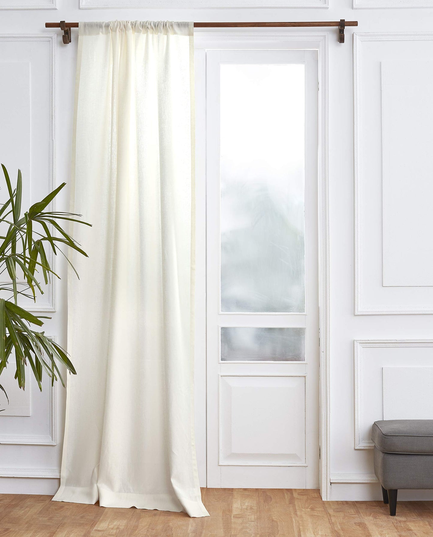 Solino Home 100% Pure Linen Curtain Panel Ivory, Linen Curtain 52 x 54 in | Drapery Panels a light filtering panel for any room, handwoven textured linen, rod pocket top, OEKO-TEX Certified, gift ready BST326SOLH