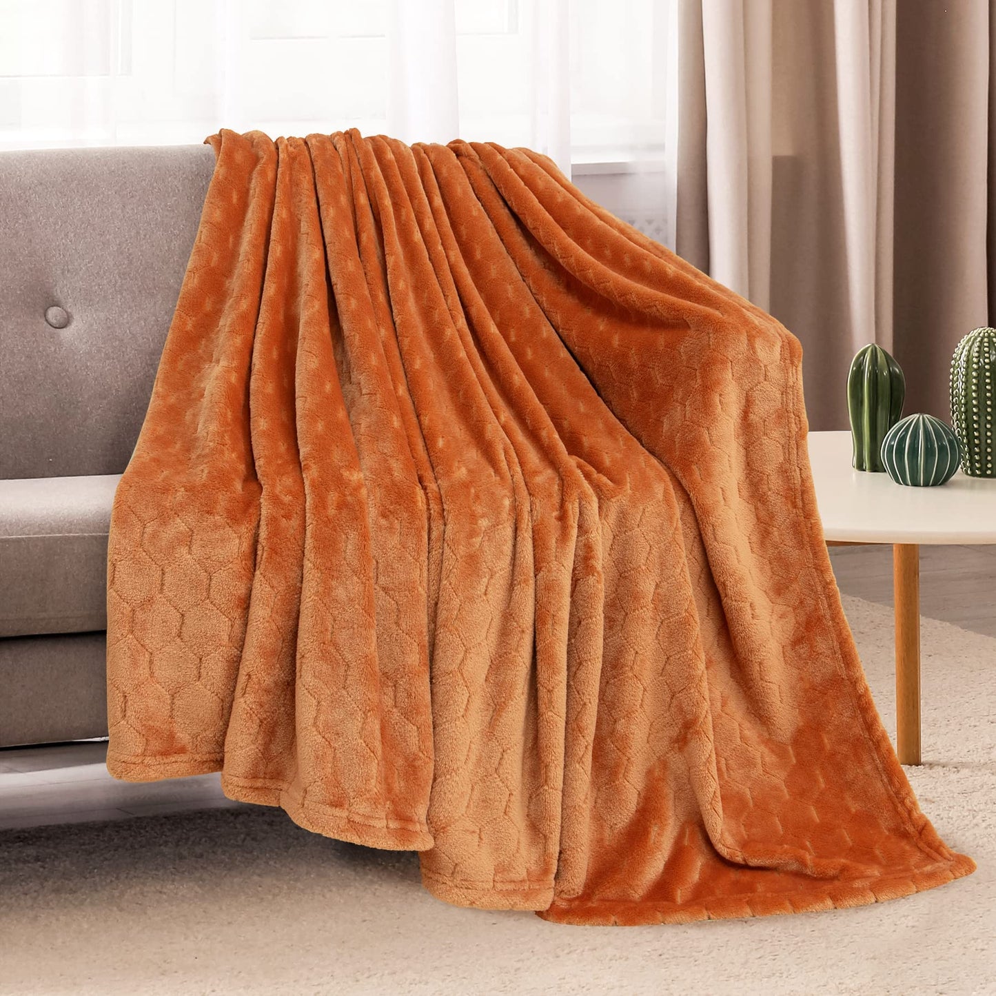 TOONOW Fleece Blanket Super Soft Cozy Throw Blanket 50" x 60", Lightweight Fuzzy Comfy Textured Flannel Blanket Warm Plush Throw Blankets for Couch, Sofa, Bed, Emerald WN420