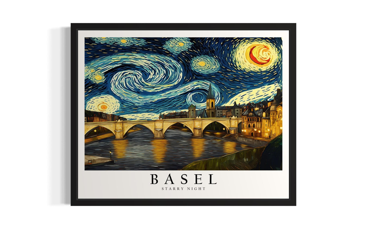Eiffel Tower Art Print Poster, Van Gogh Starry Night Theme Wall art Painting Decor, Art Home City Artwork For Bedroom, Bathroom, Living Room 81 (Eiffel Tower, 14"L x 11"W, Unframed) BST220