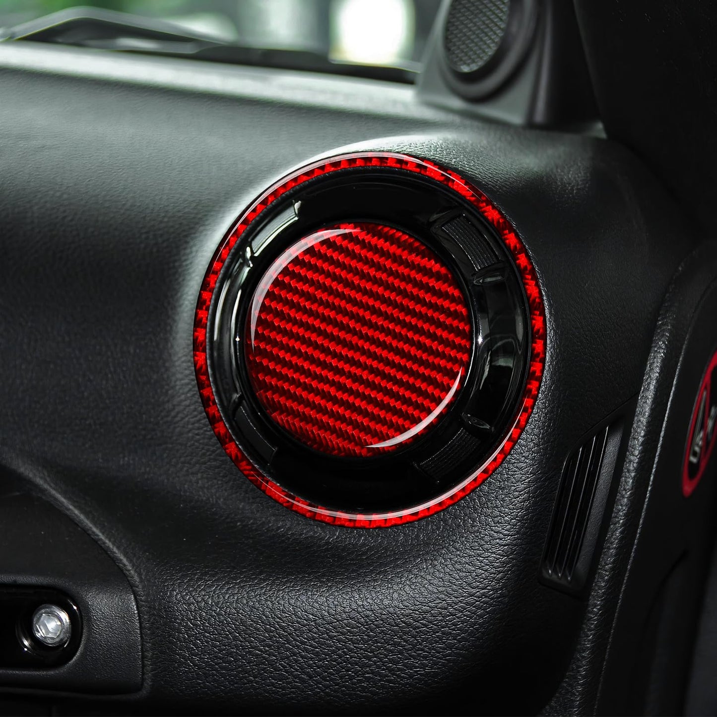 Car Gear Shift Lower Panel Sticker Carbon Fiber Decal Interior Trim Cover for Jeep Wrangler 2011 2012 2013 2014 2015 2016 2017 Accessories (Red) BST220