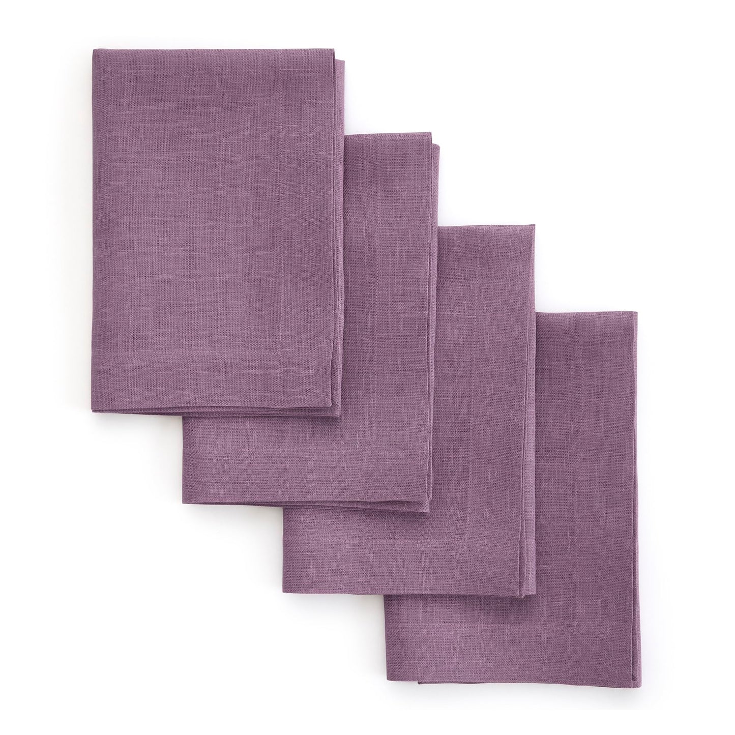Solino Home 100% Linen Square Placemats White, Fete 14 x 14 in, Set of 4 | Square Table Mats square place settings for daily and festive dining; neatly mitered corners; Pure Linen; OEKO-TEX Certified BST326SOLH