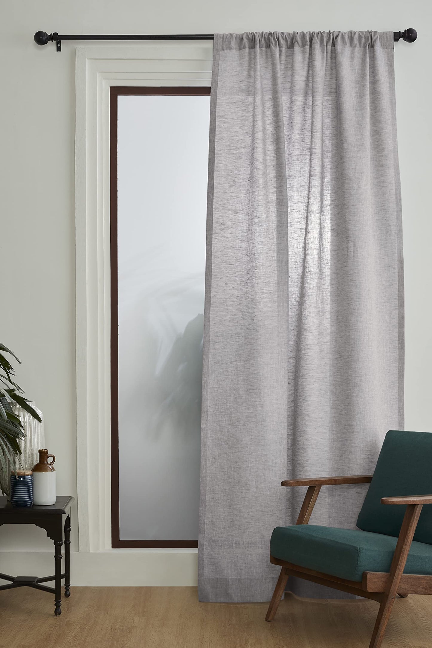 Solino Home 100% Pure Linen Curtain Panel Ivory, Linen Curtain 52 x 54 in | Drapery Panels a light filtering panel for any room, handwoven textured linen, rod pocket top, OEKO-TEX Certified, gift ready BST326SOLH