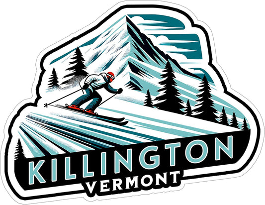 Killington Vermont Sticker 4 Inch Waterproof Vinyl Decal ID44990 | Waterproof vinyl travel sticker for laptop, luggage & bottle – souvenir gift for travelers & adventure seekers BST220