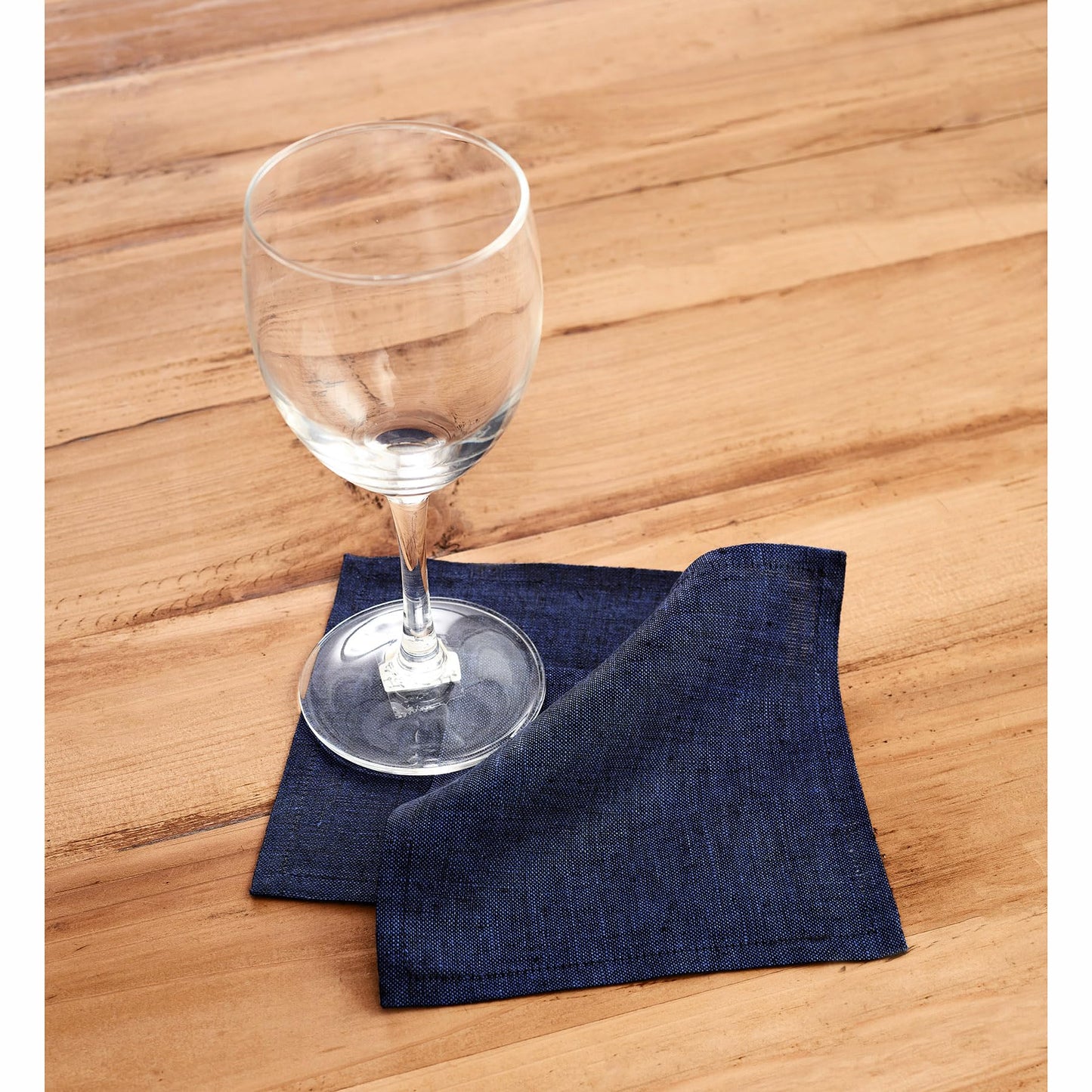 Solino Home 100% Linen Cocktail Napkins Black, Athena 6 x 6 in, Set of 12 | Small Cloth Napkins for cocktails, beverages, coasters and appetizer serving, Chambray Black, Pure Linen, OEKO-TEX Certified BST326SOLH