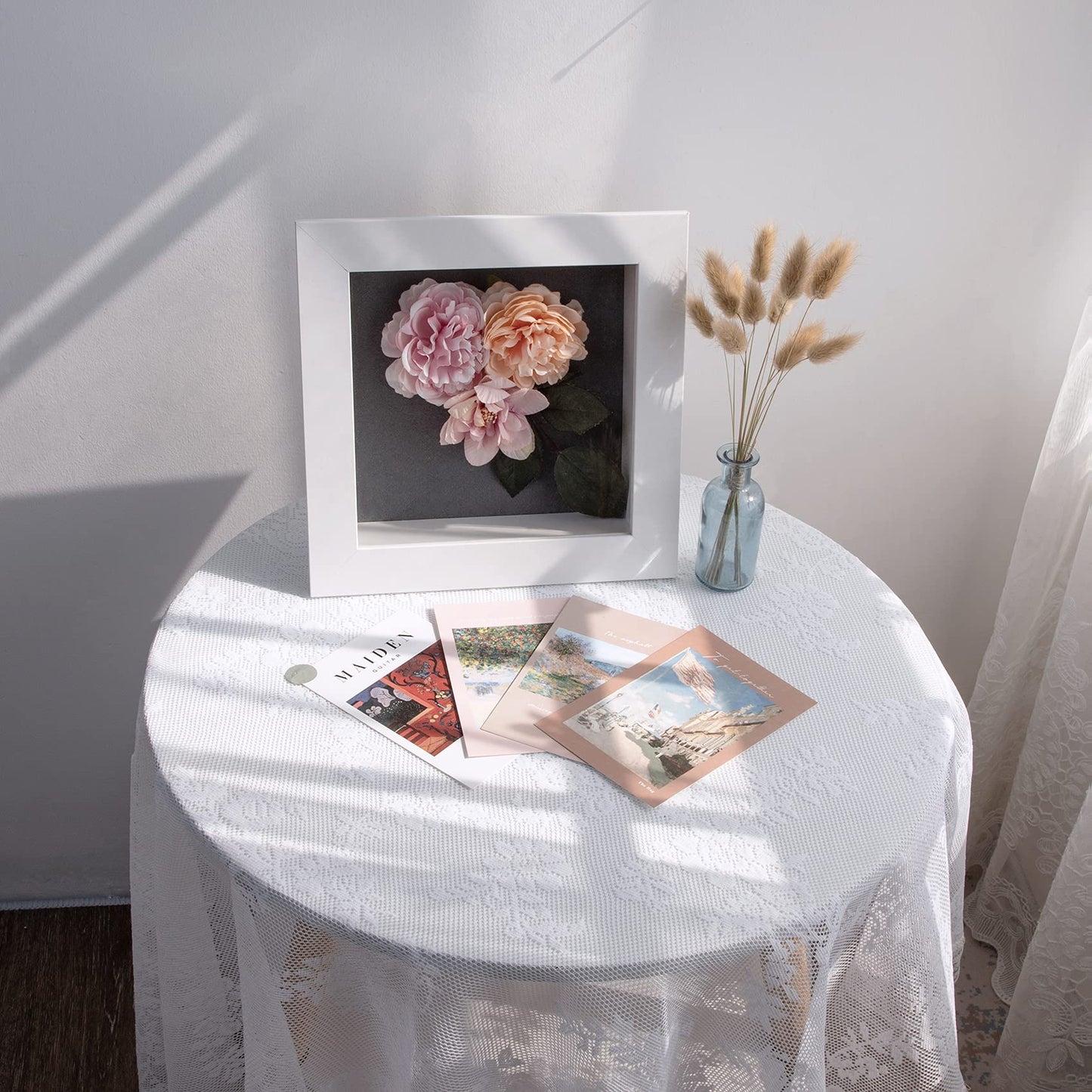 Golden State Art 11x14 Shadow Box Frame Display Case - 2 inch Depth Great for Collages, Collections, Mementos, 6 Pins Included (White, 1 Pack) BST326H