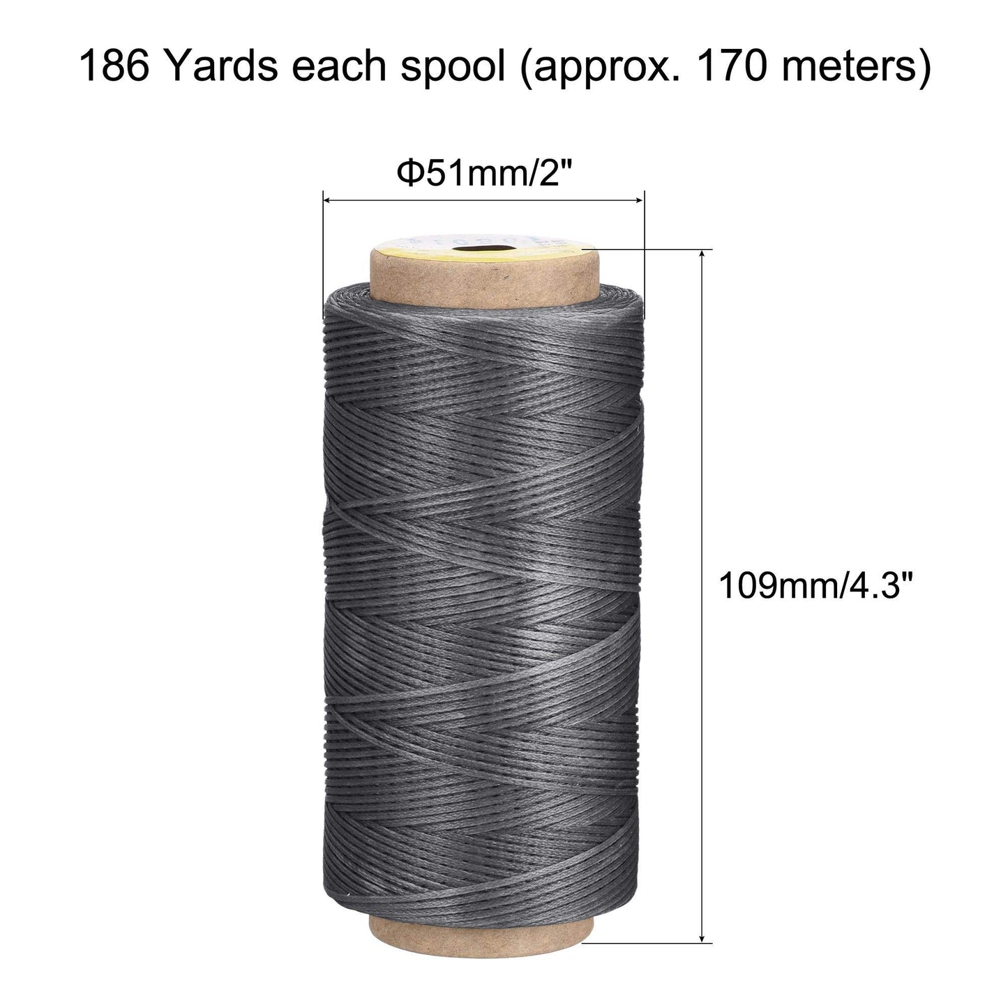 uxcell Leather Sewing Thread 186 Yards 210D/1mm Polyester Waxed Cord for Manual Sewing, Wheat BST326H