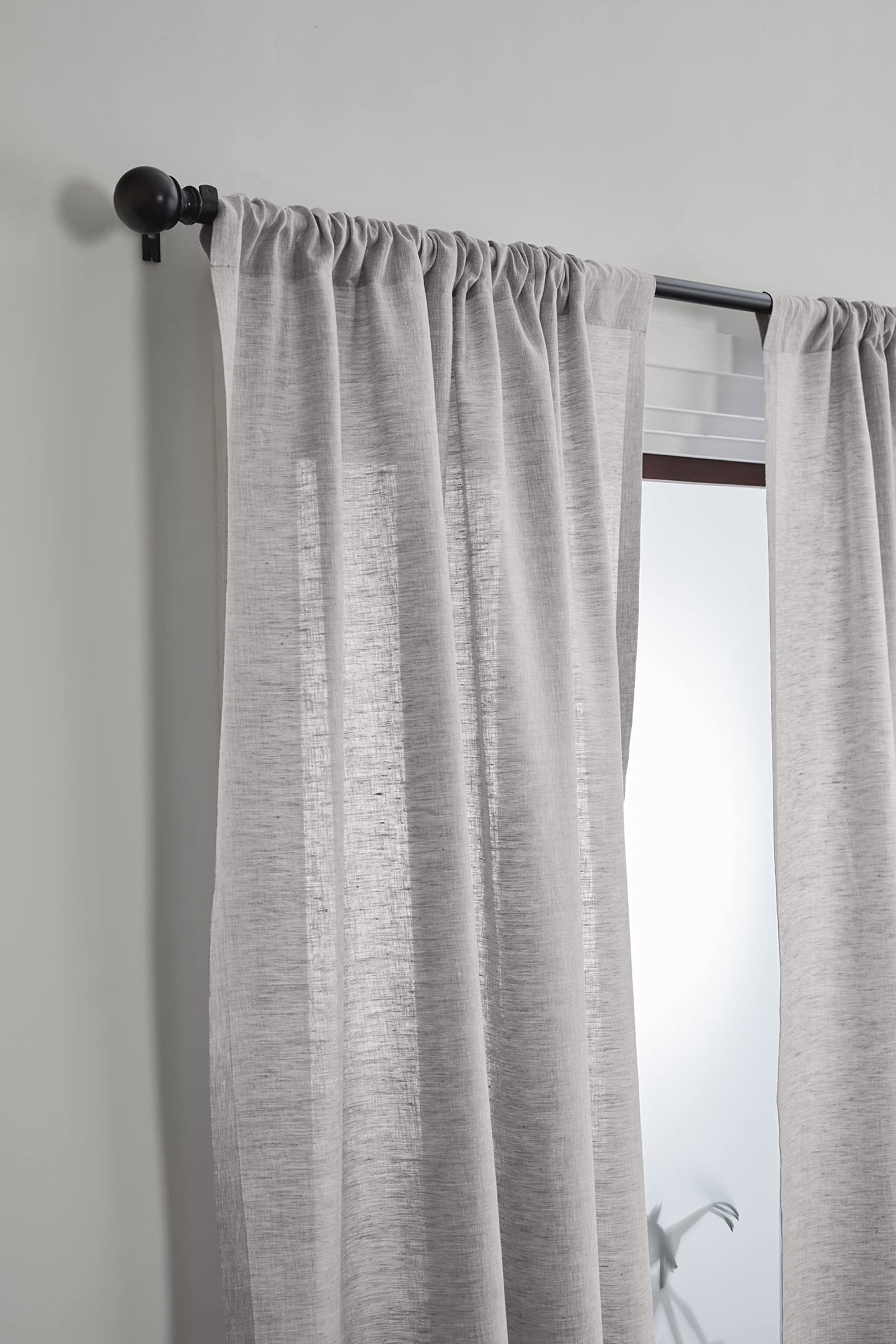 Solino Home 100% Pure Linen Curtain Panel Ivory, Linen Curtain 52 x 54 in | Drapery Panels a light filtering panel for any room, handwoven textured linen, rod pocket top, OEKO-TEX Certified, gift ready BST326SOLH