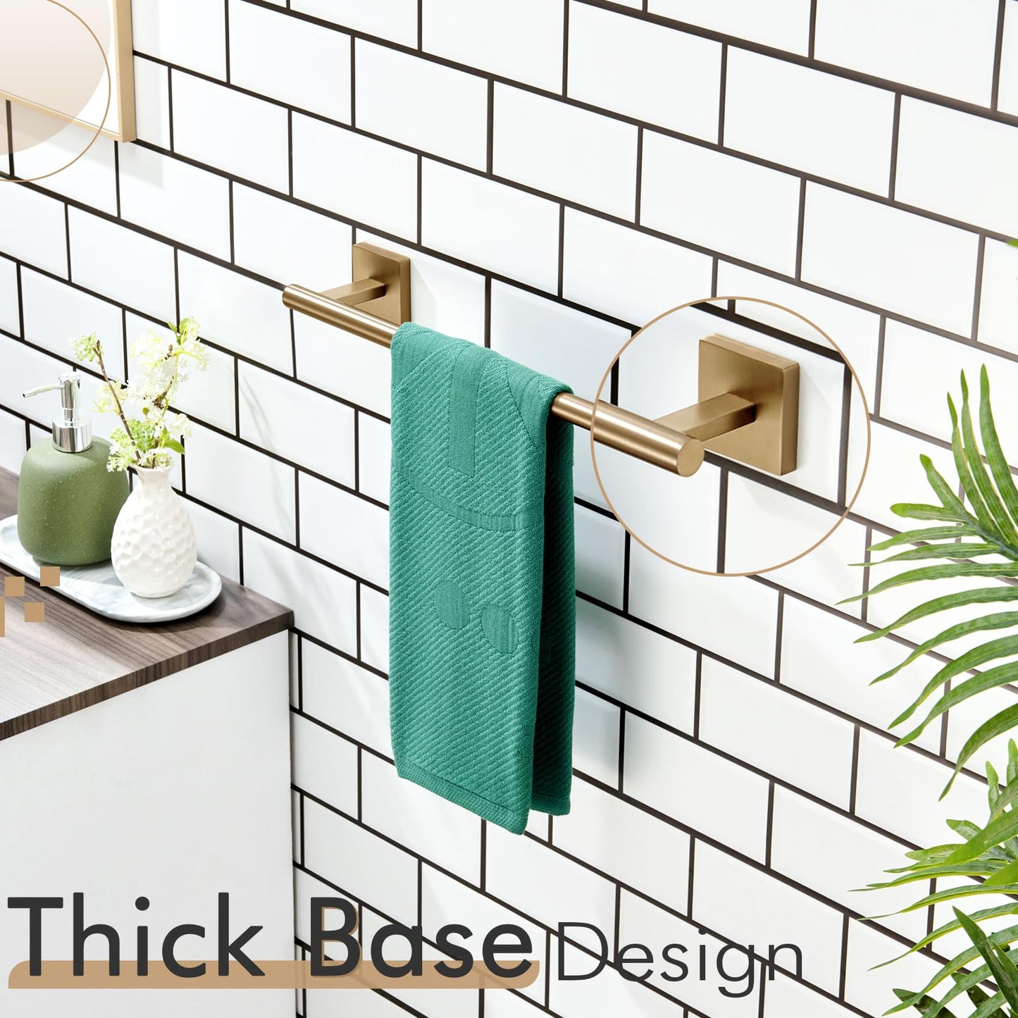KOKOSIRI Bathroom Towel Bars 16 Inch Towel Rail Matte Black 40CM Hand Towel Holder for Bath Kitchen Wall Stainless Steel B4005BK-L16 BST202
