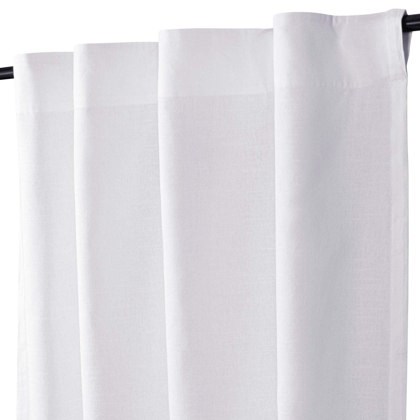 Bedding Craft Curtains 63 Inch Length - White Poly Cotton Slub Drapes with Tab Top, Set of 2, Ideal for Bedroom, Living Room, and Office_ 50x63 inch BST220